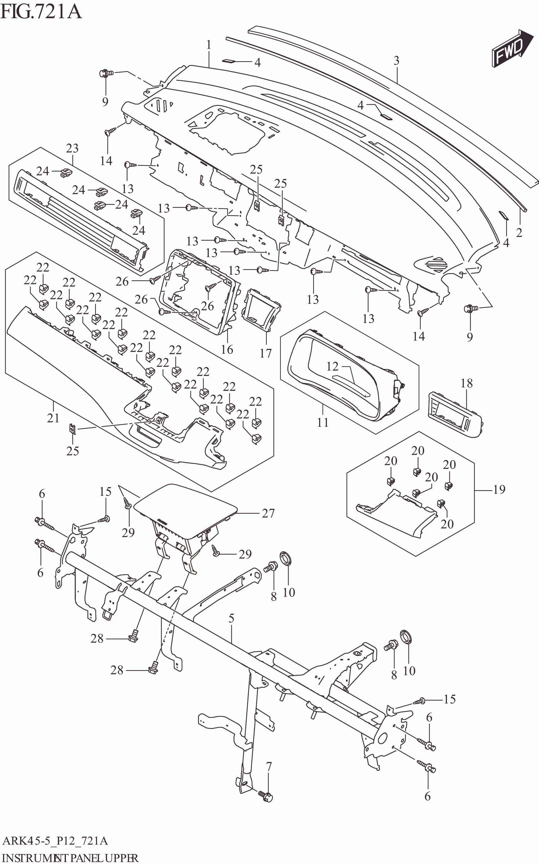 FIG. 721A INSTRUMENT PANEL UPPER