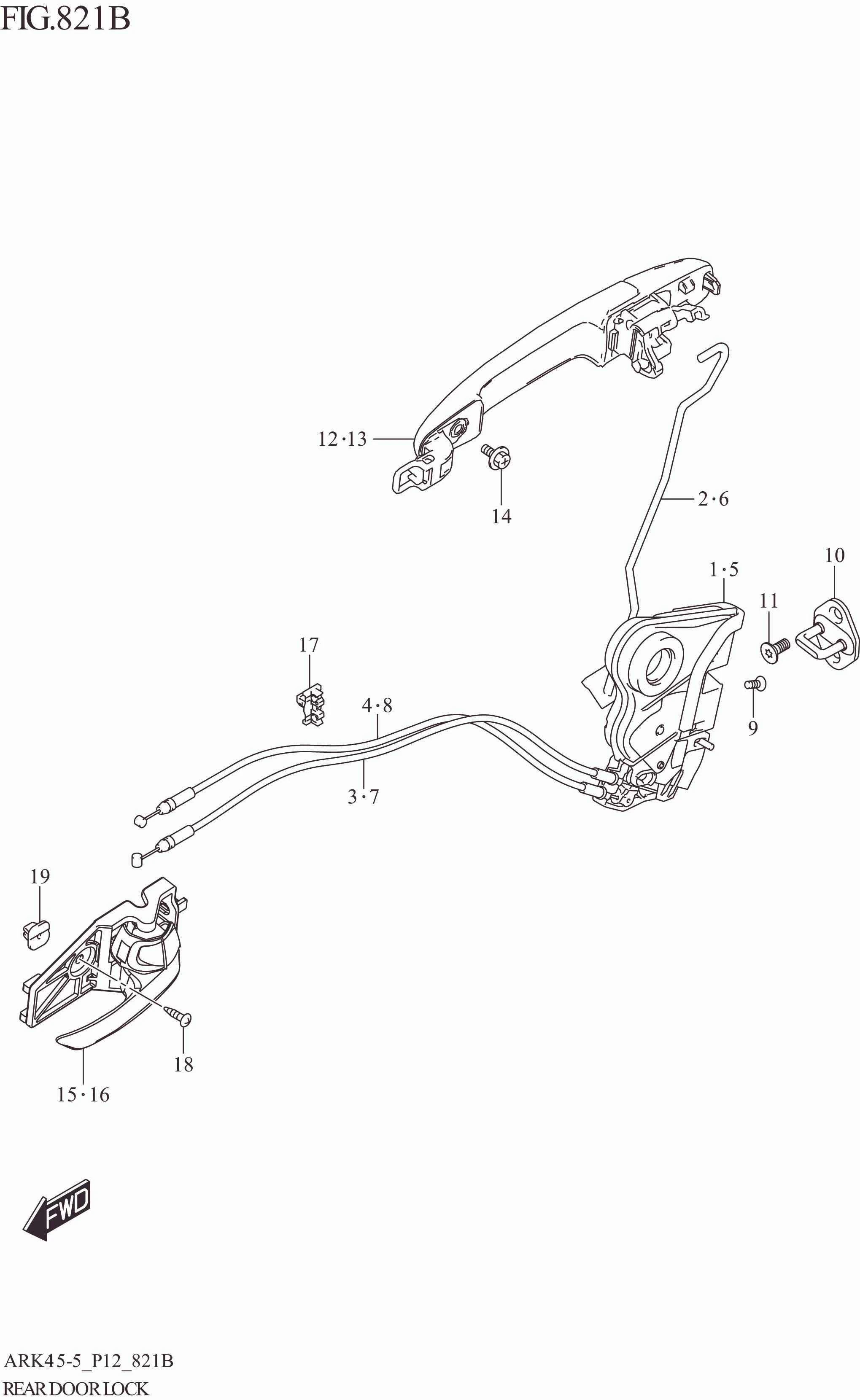 FIG. 821B REAR DOOR LOCK (GX)