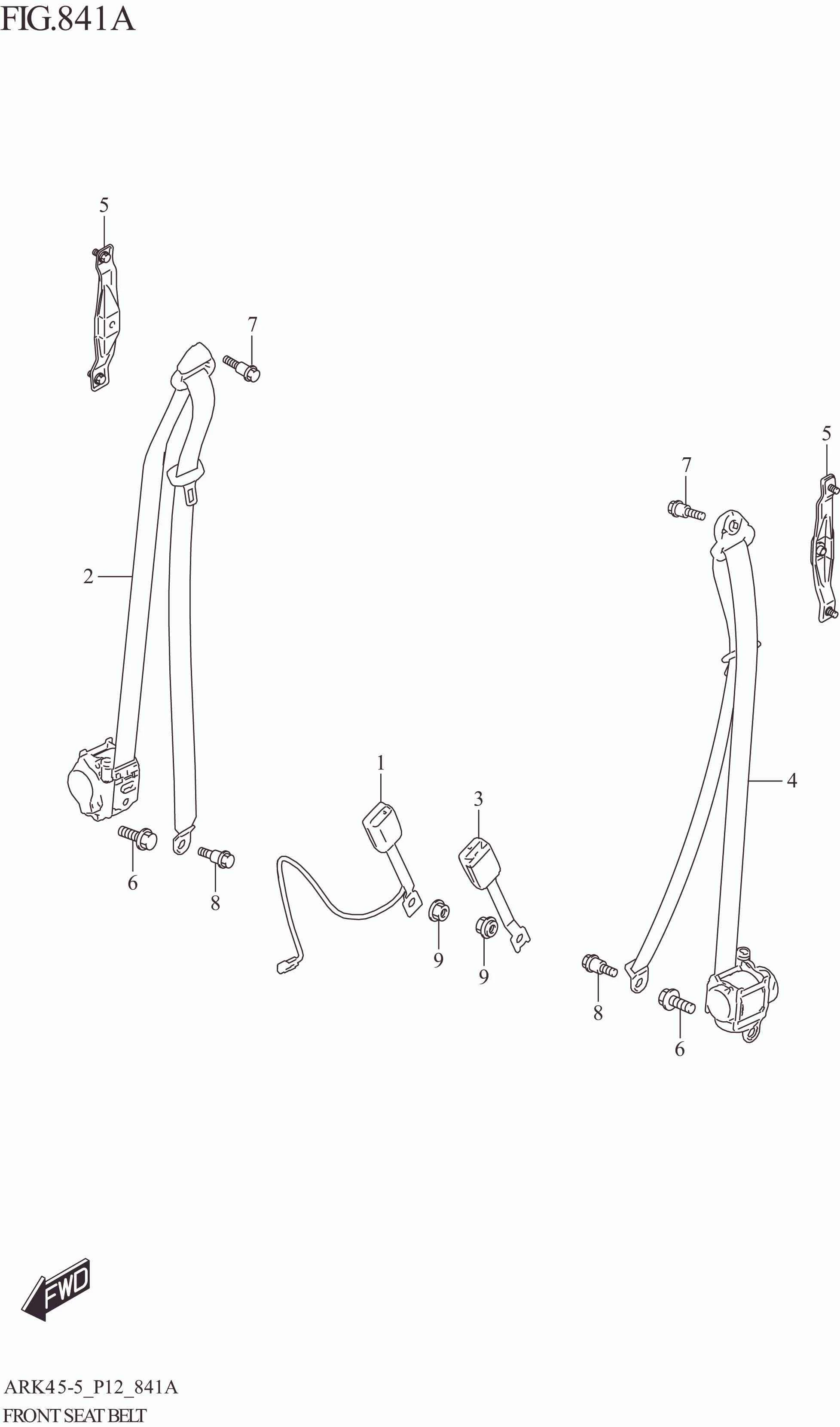 FIG. 841A FRONT SEAT BELT
