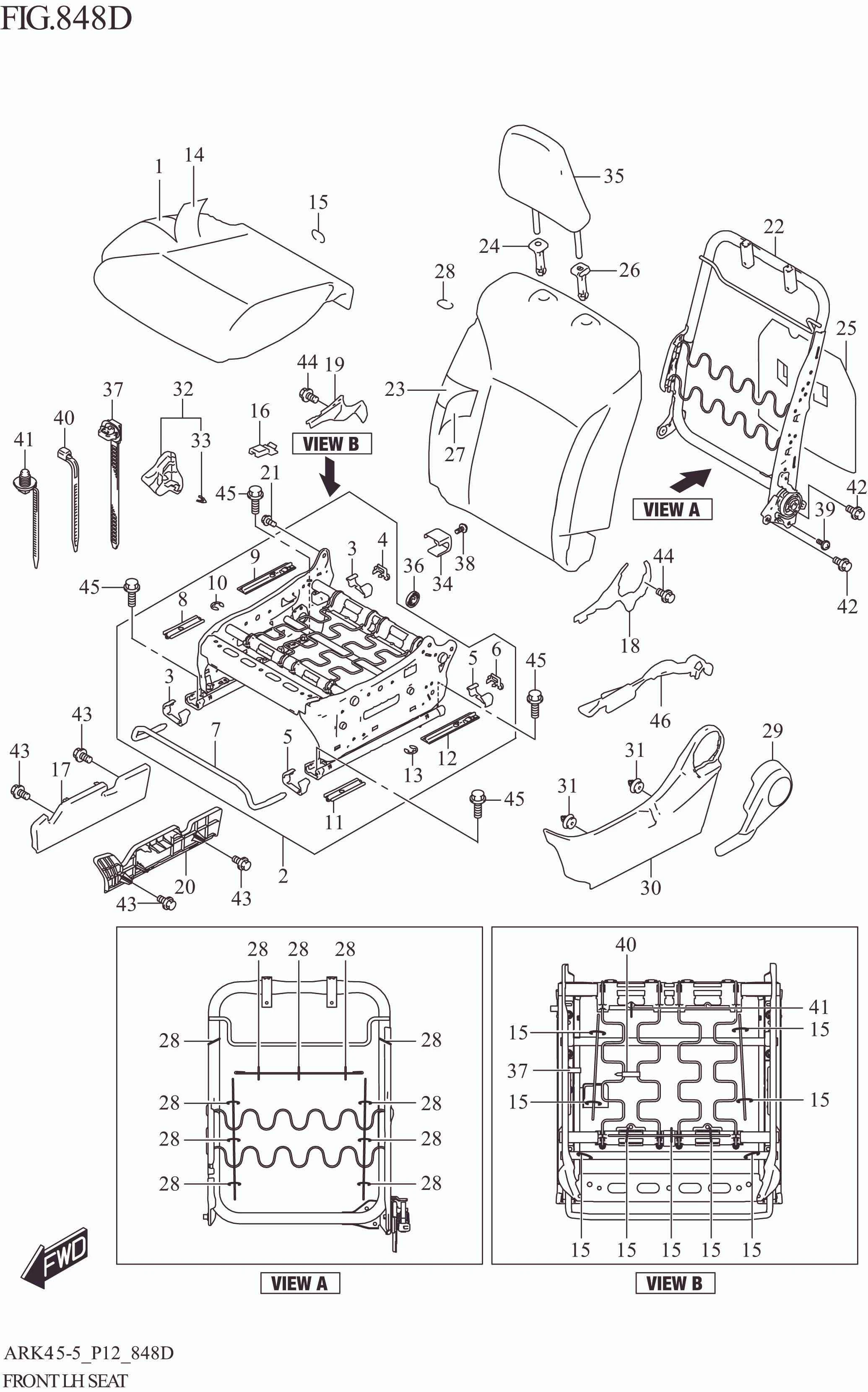 FIG. 848D FRONT LH SEAT (XL7:(GL,GX))