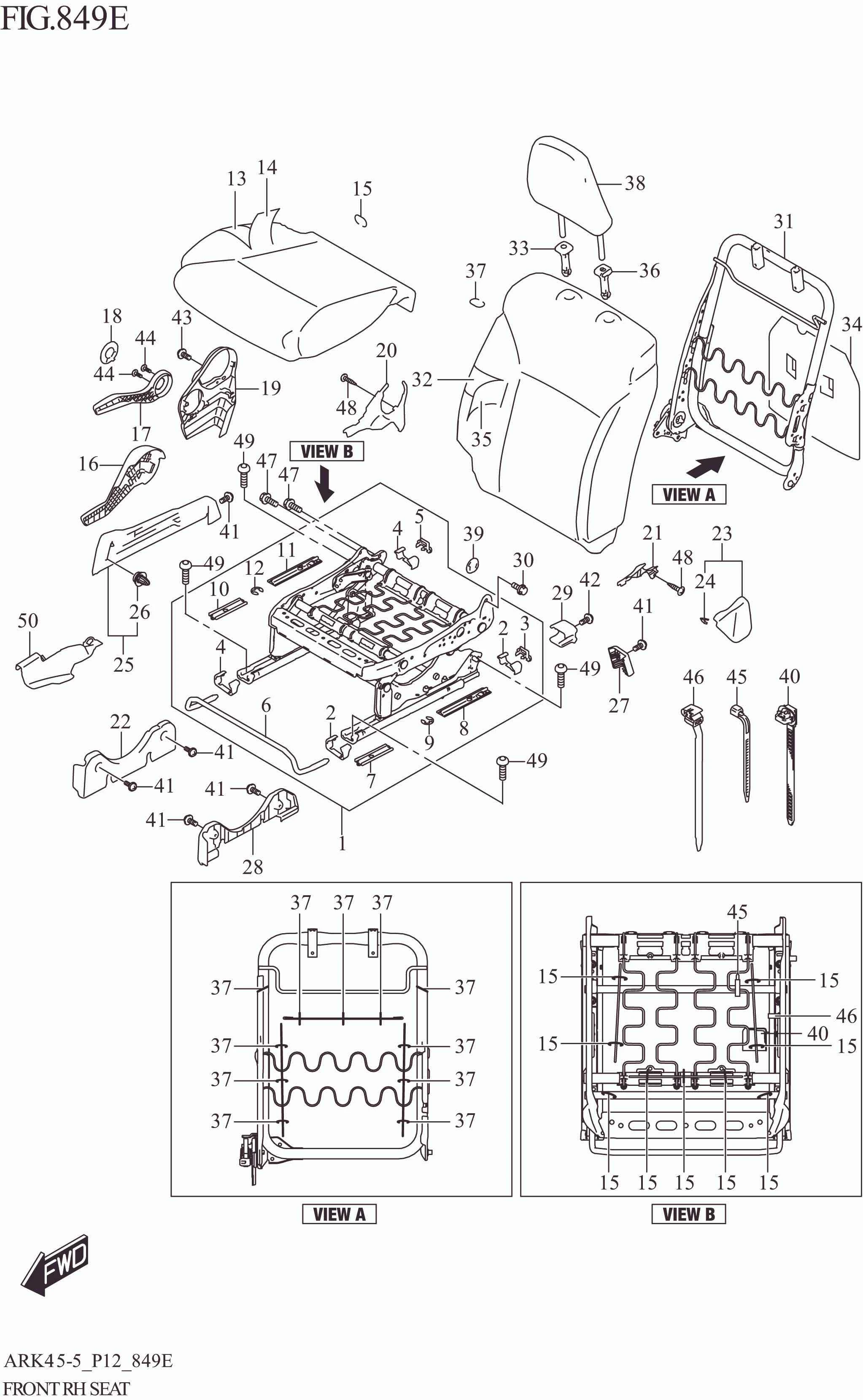 FIG. 849E FRONT RH SEAT (XL7:GX)