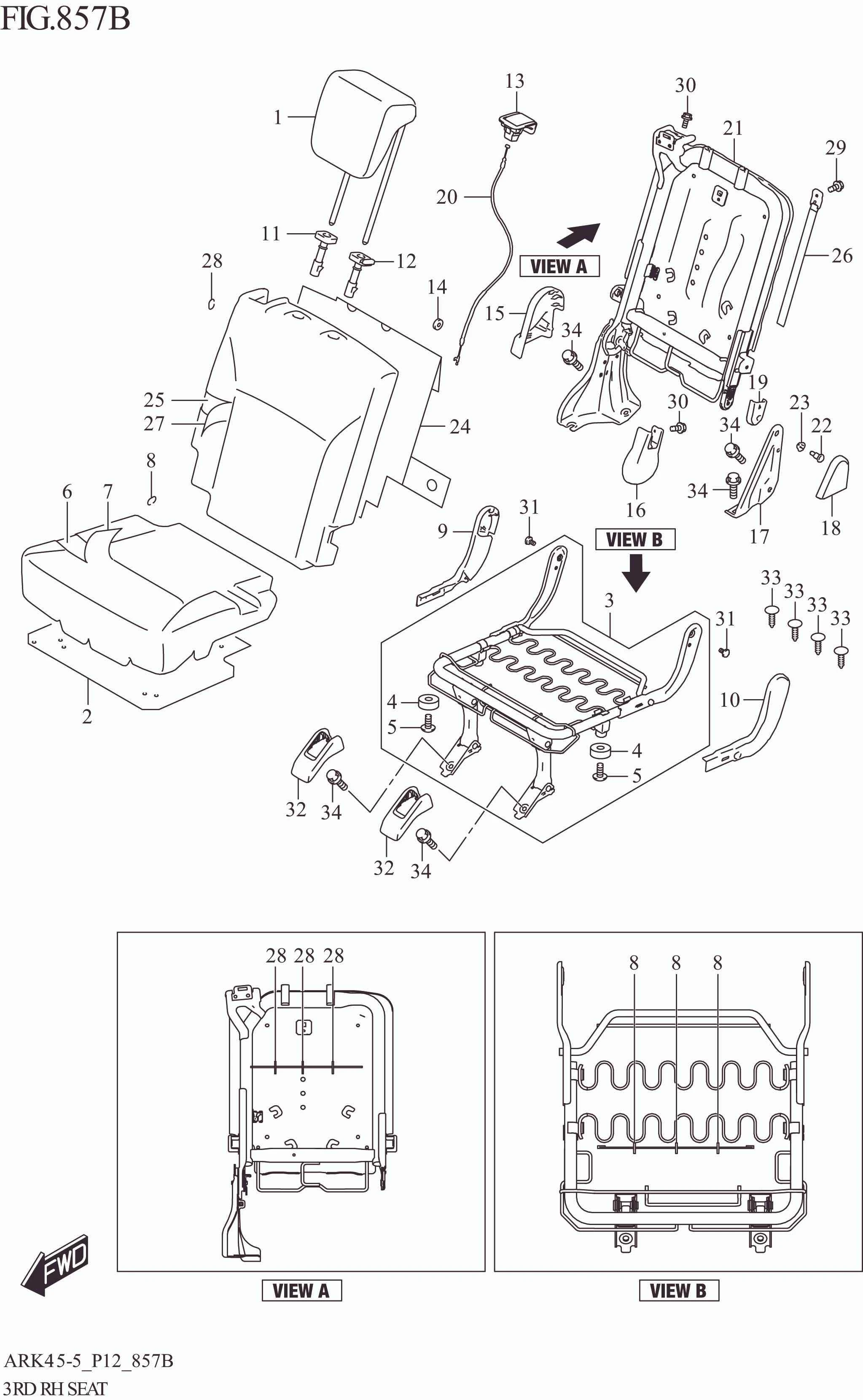 FIG. 857B 3RD RH SEAT (XL7)
