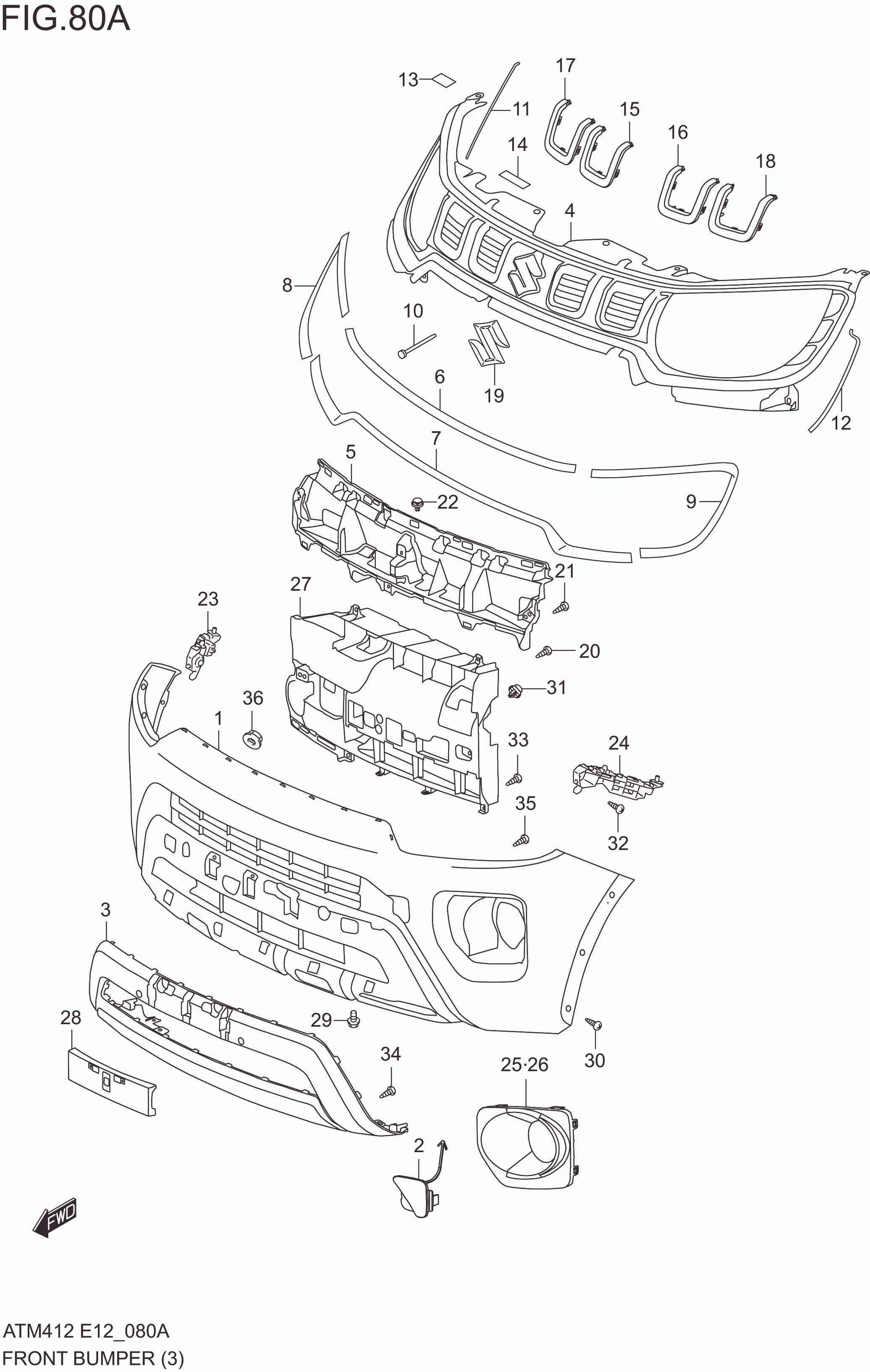 FIG. 80A FRONT BUMPER (TYPE-2:GL)