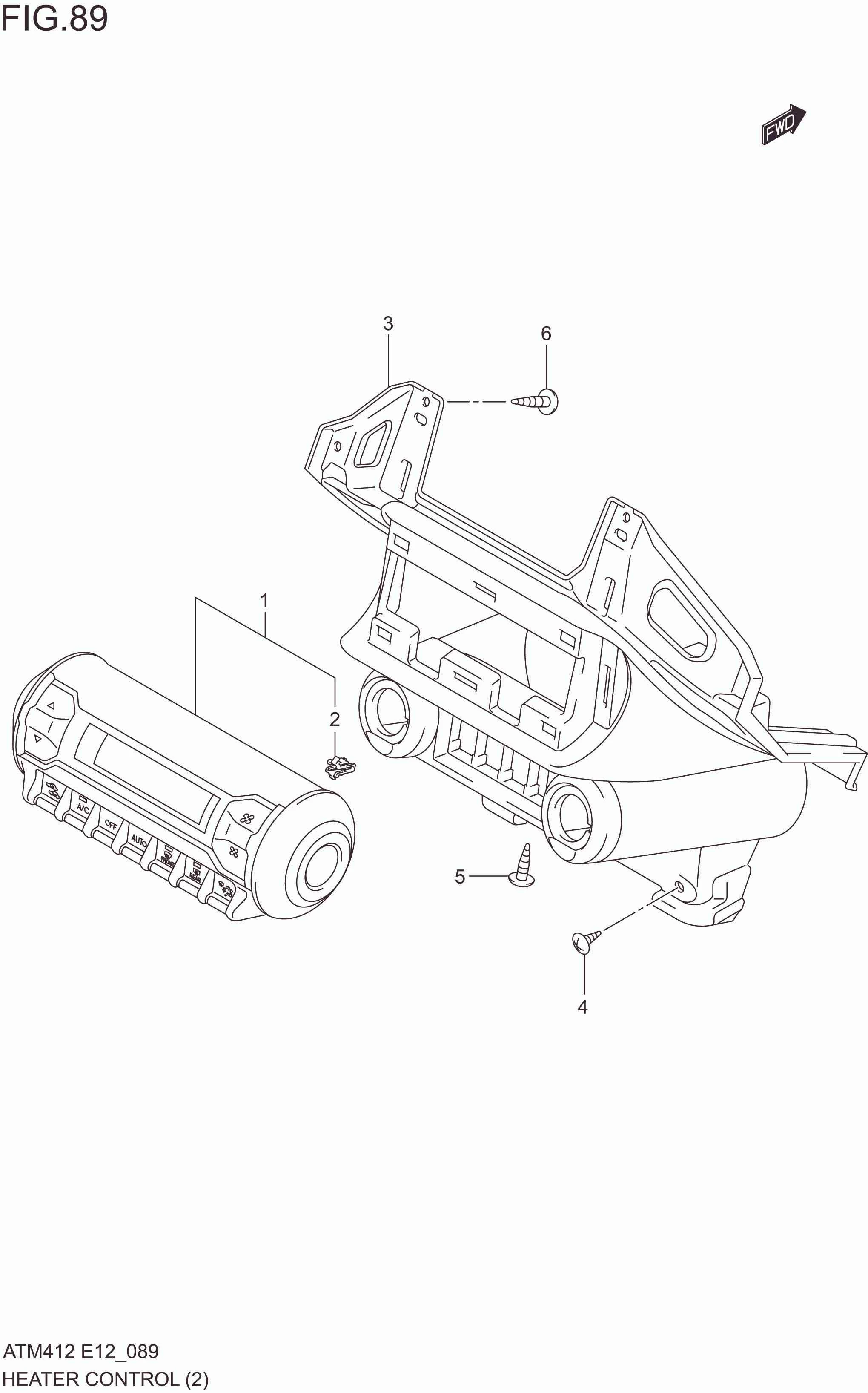 FIG. 89 HEATER CONTROL (W/AUTO AIR CONDITIONER)