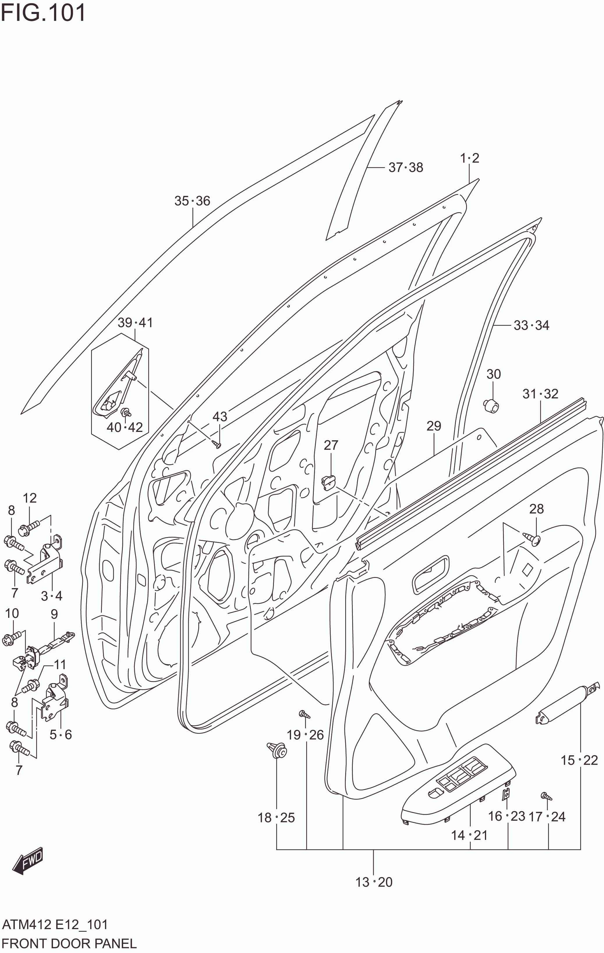 FIG. 101 FRONT DOOR PANEL