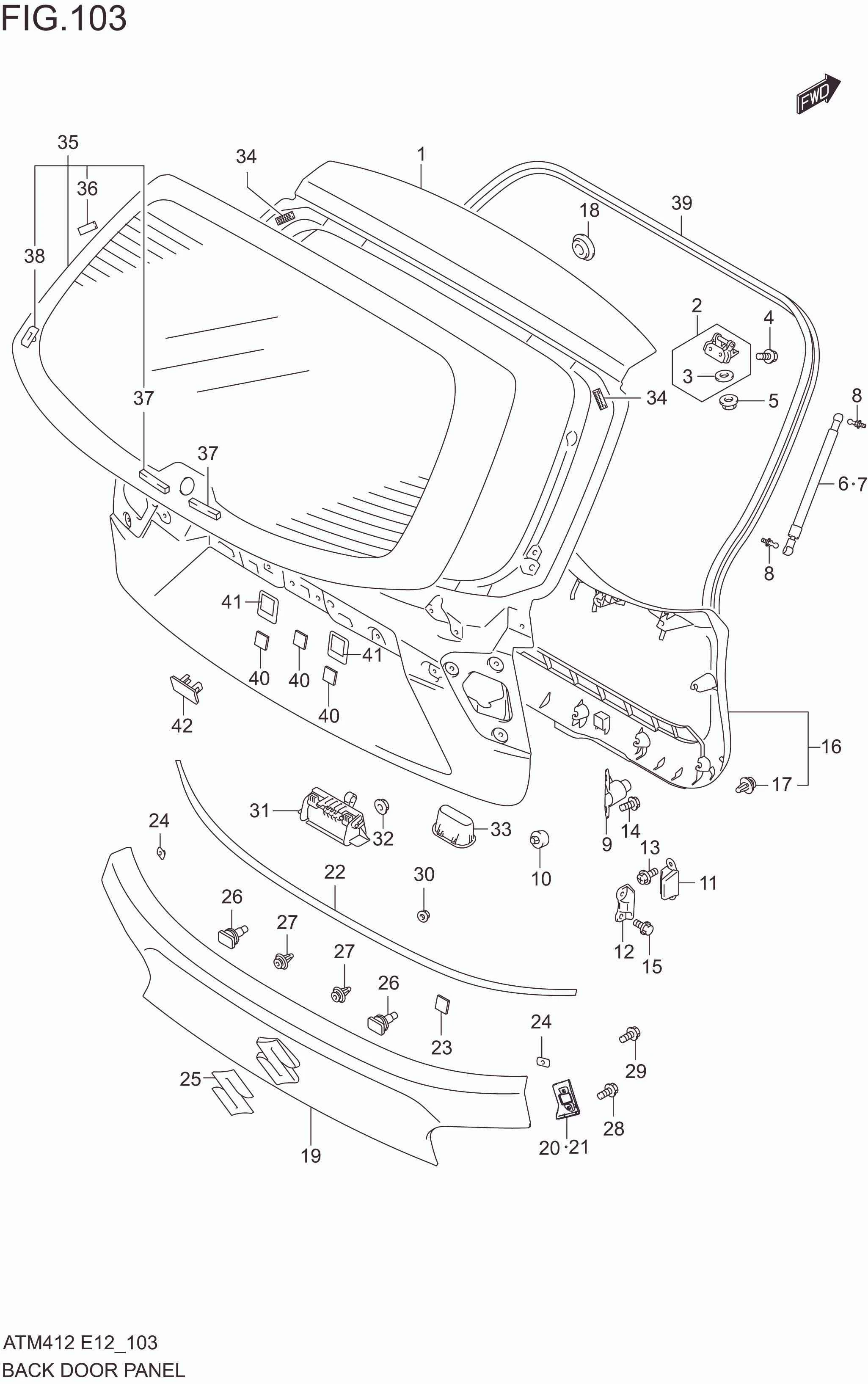 FIG. 103 BACK DOOR PANEL