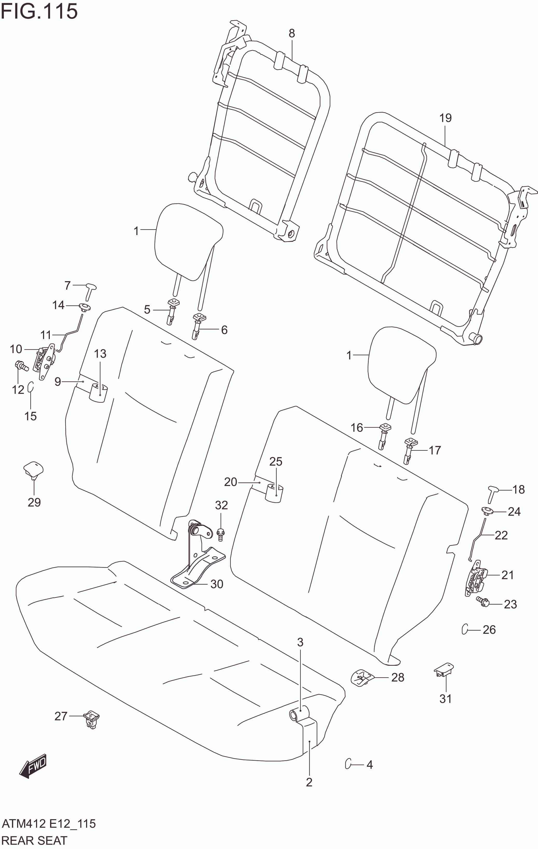 FIG. 115 REAR SEAT