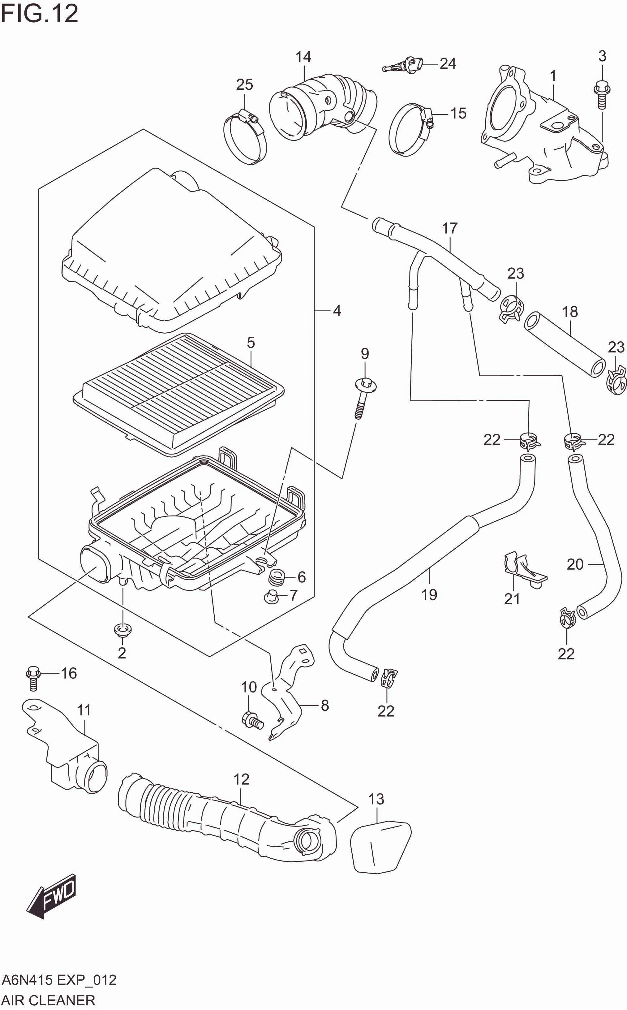 FIG. 012 AIR CLEANER