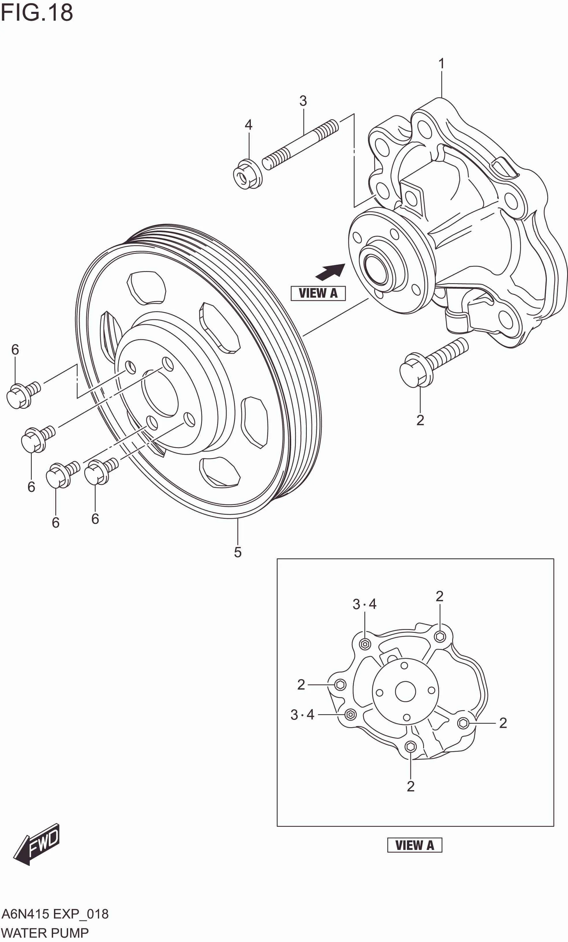 FIG. 018 WATER PUMP