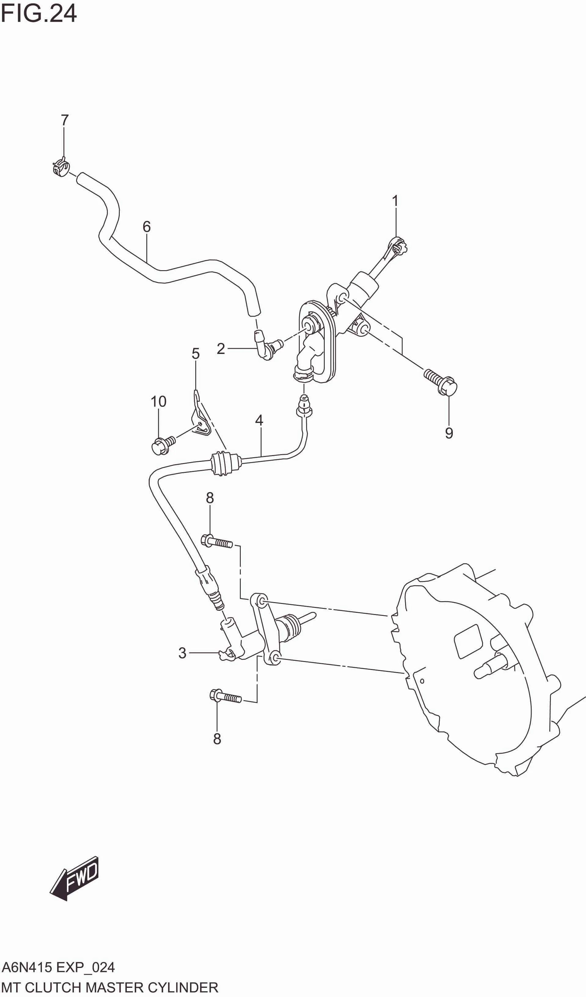 FIG. 024 MT CLUTCH MASTER CYLINDER (5MT:RHD)