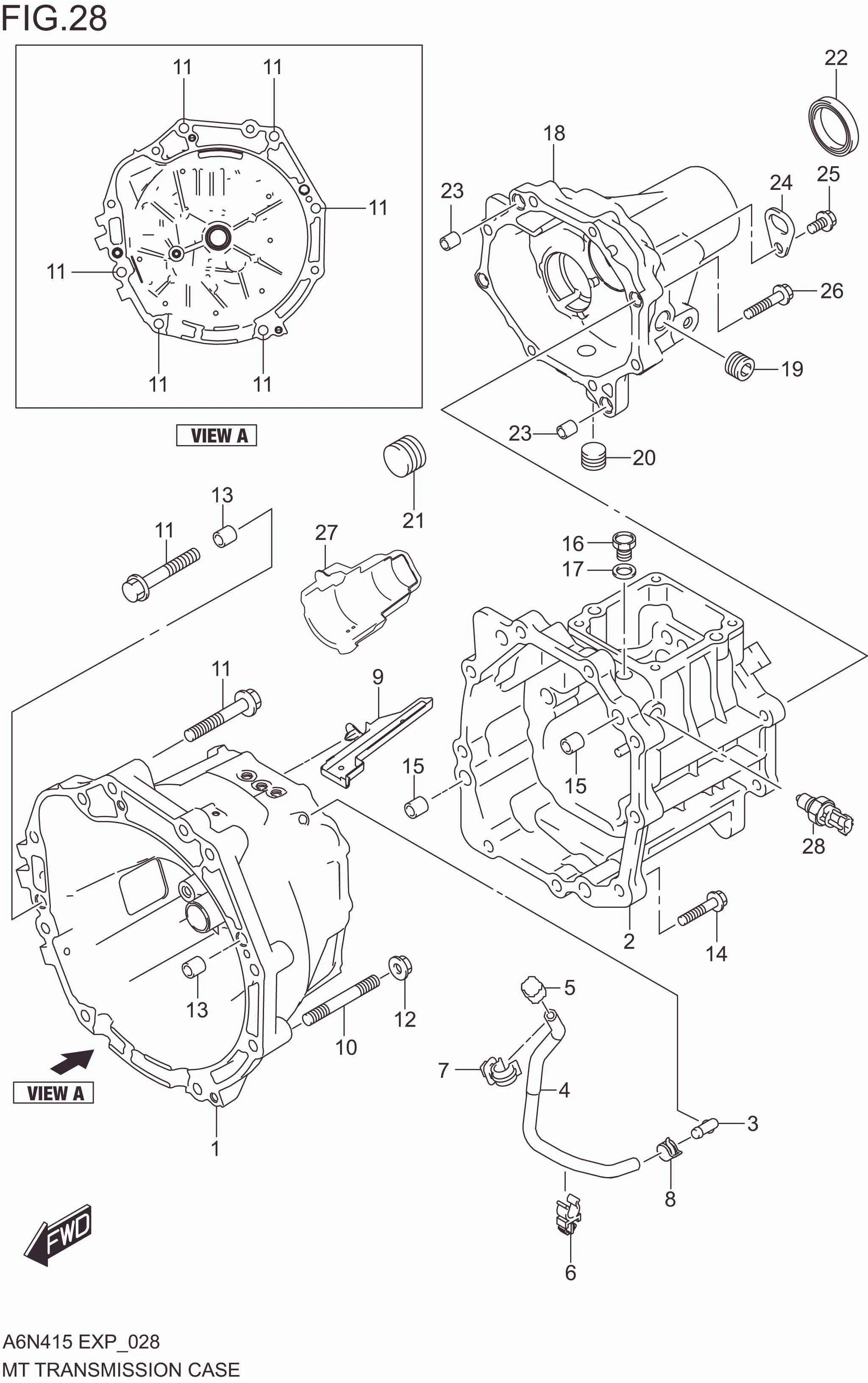 FIG. 028 MT TRANSMISSION CASE(5MT)