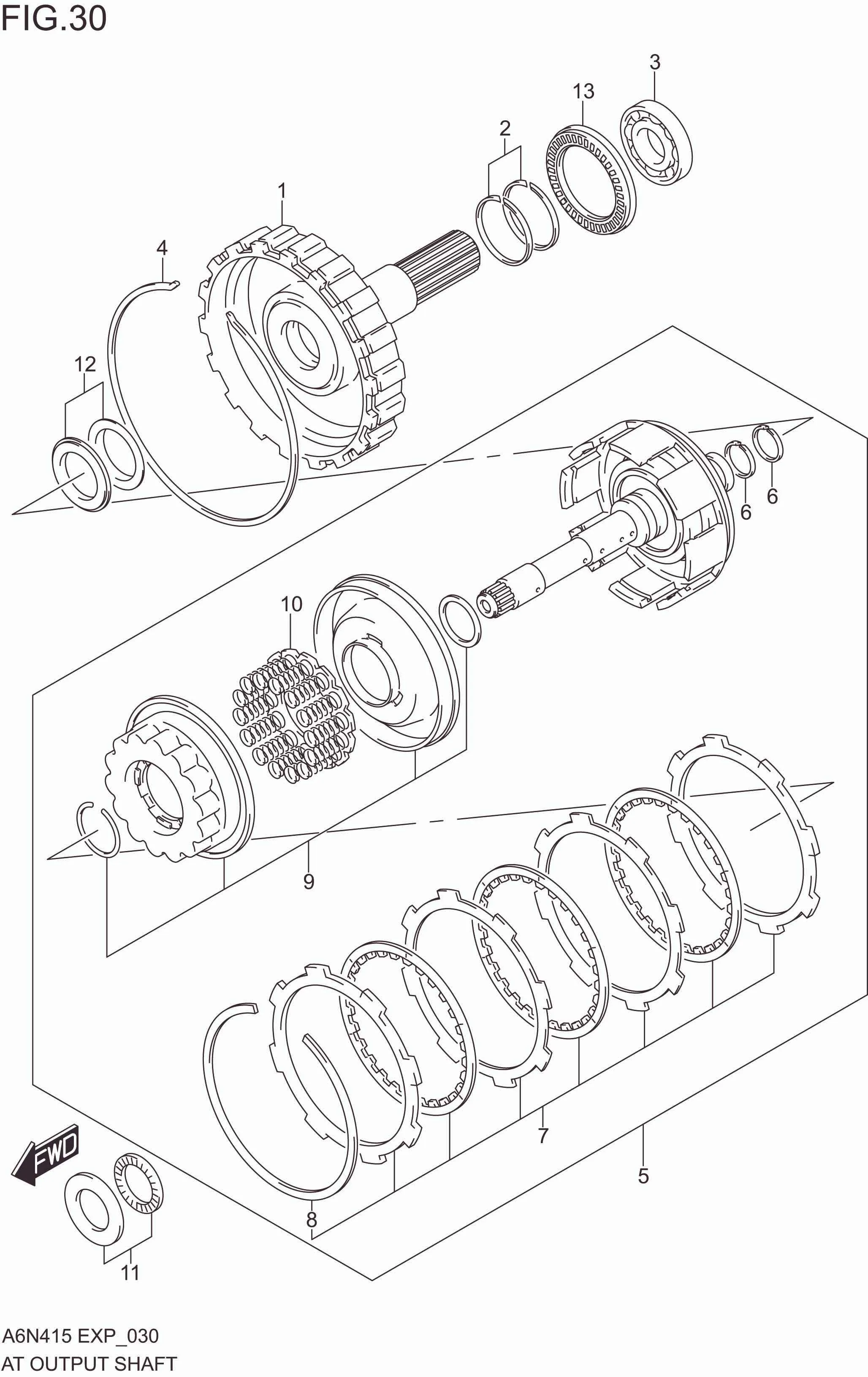 FIG. 030 AT OUTPUT SHAFT (4AT)