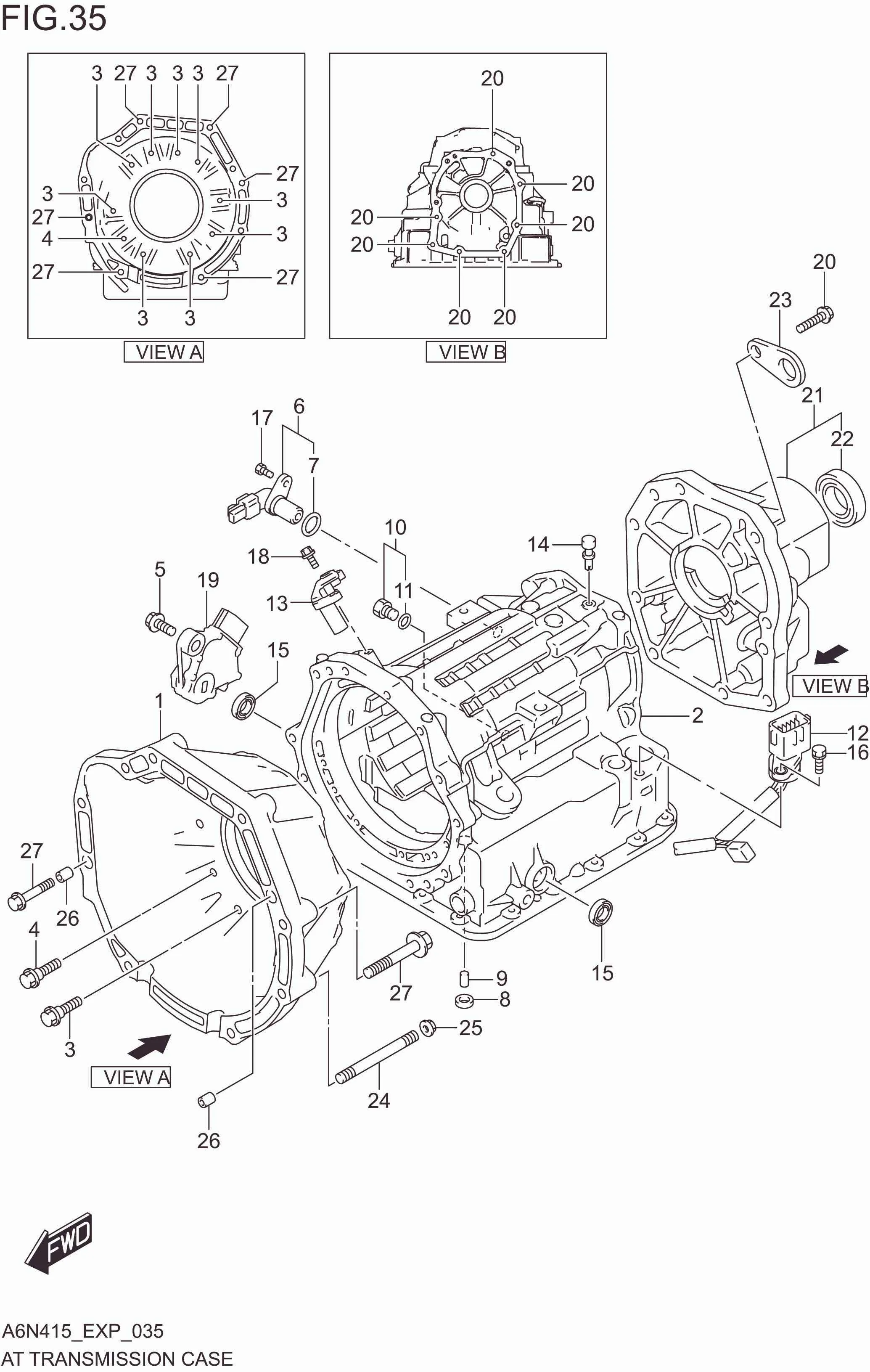 FIG. 035 AT TRANSMISSION CASE (4AT)