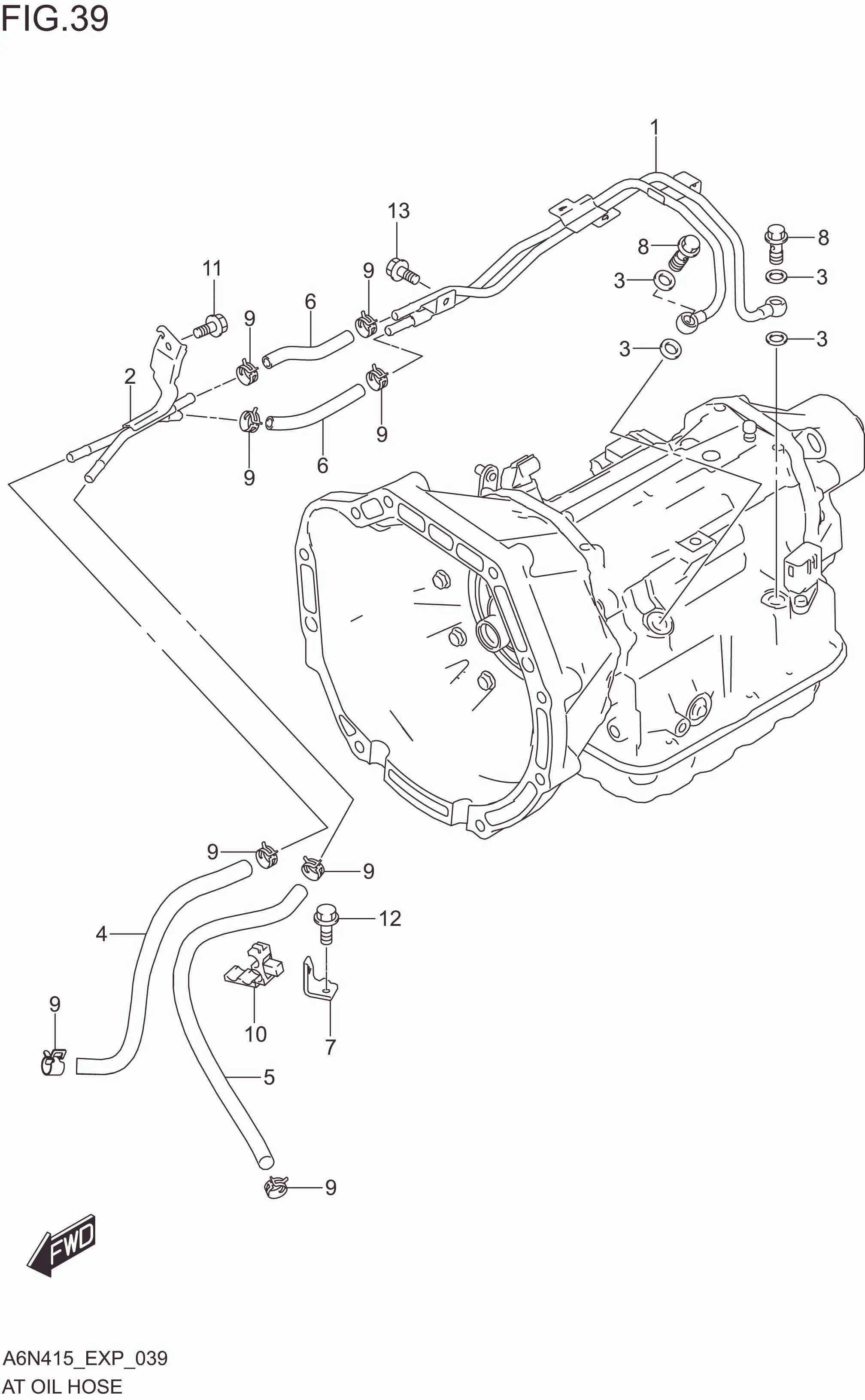 FIG. 039 AT OIL HOSE (4AT)