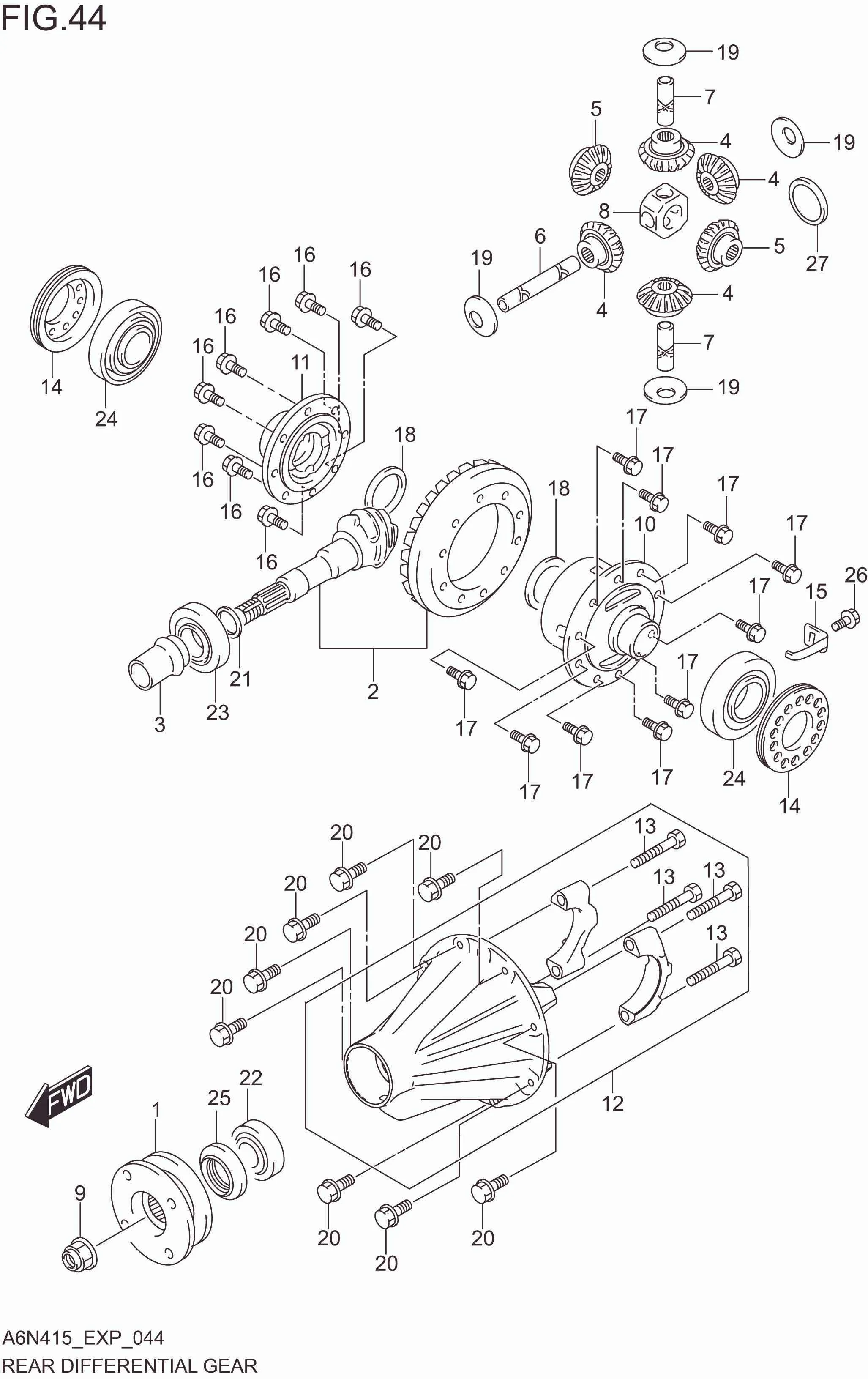 FIG. 044 REAR DIFFERENTIAL GEAR