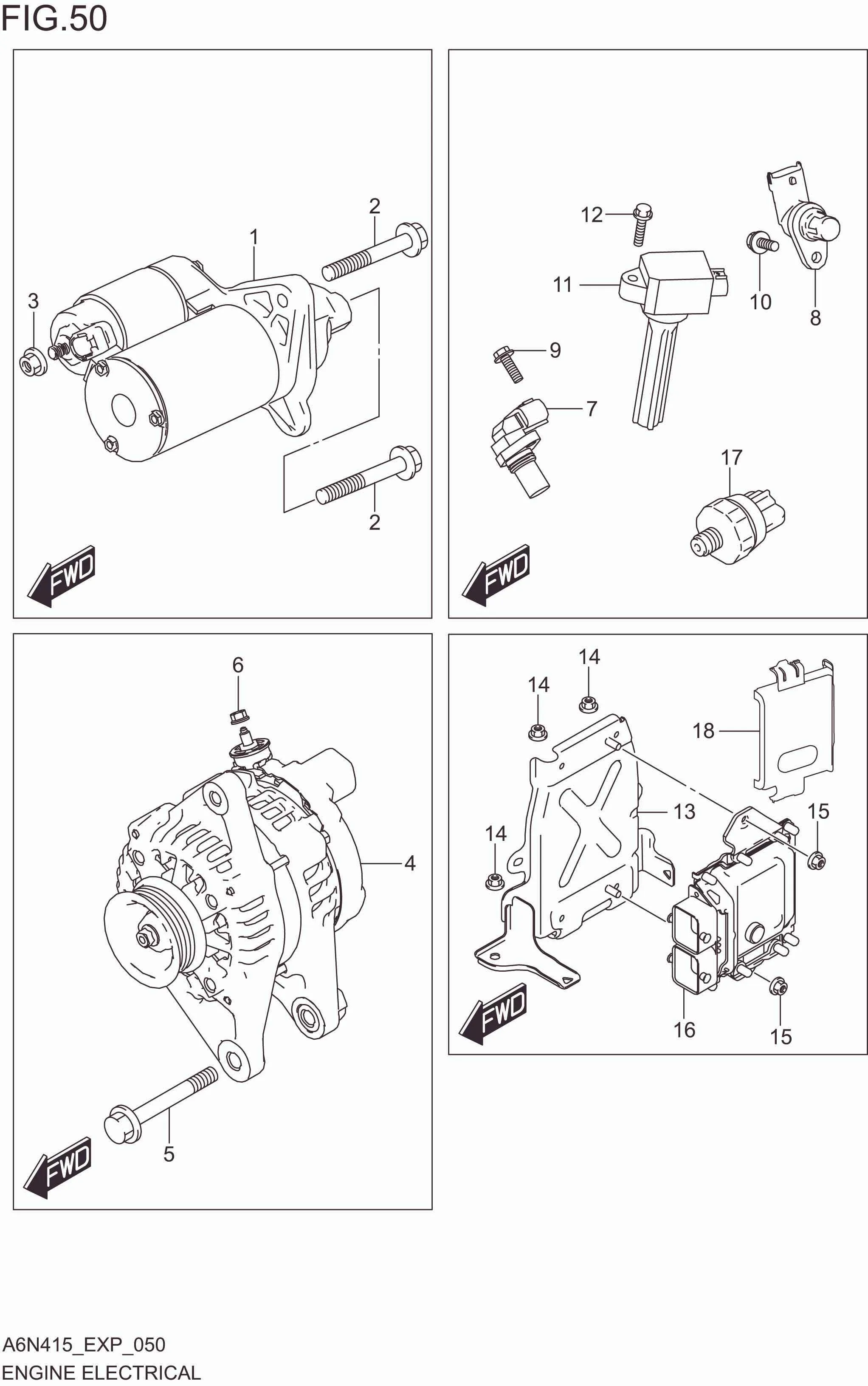 FIG. 050 ENGINE ELECTRICAL