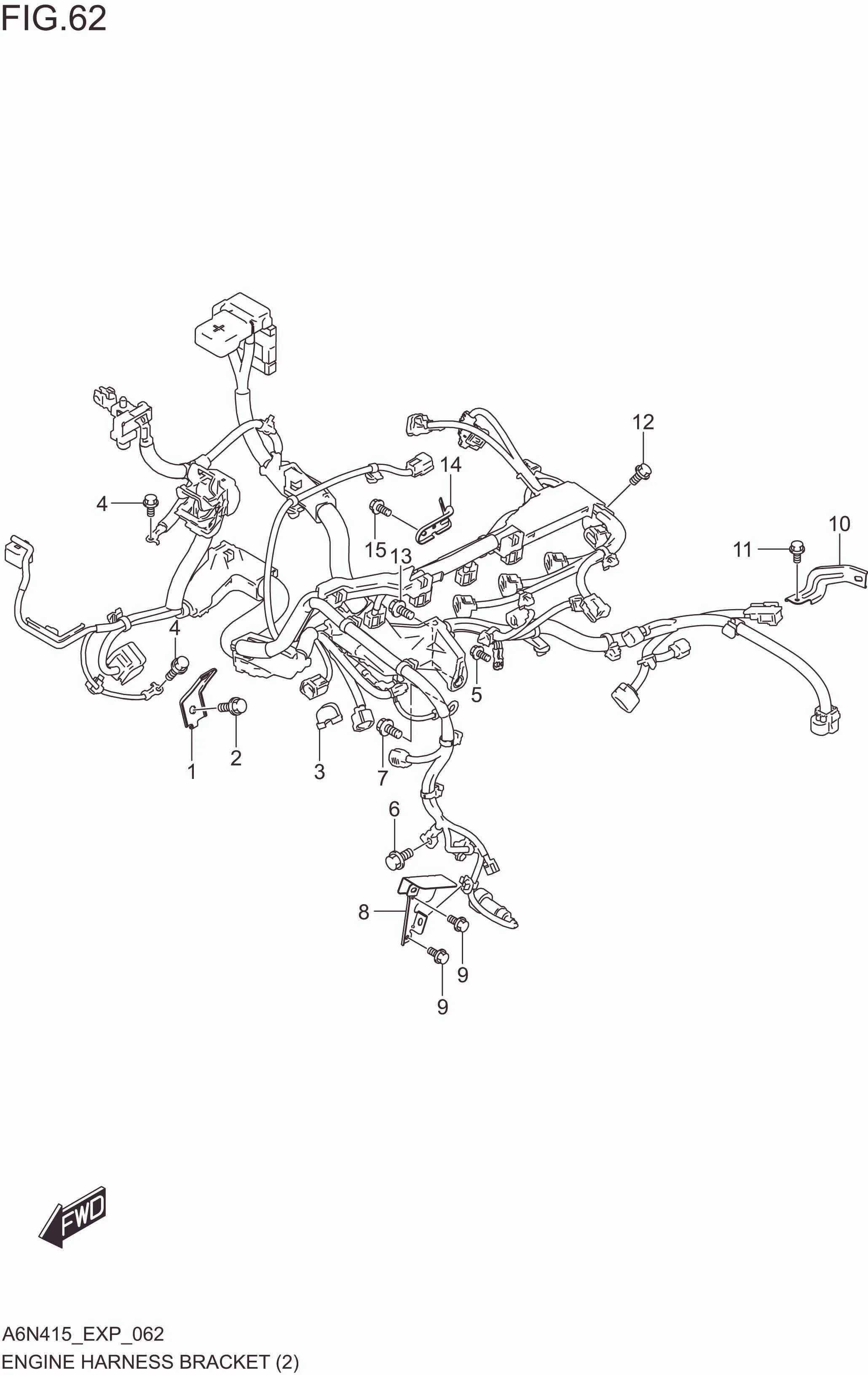 FIG. 062 ENGINE HARNESS BRACKET (4AT)