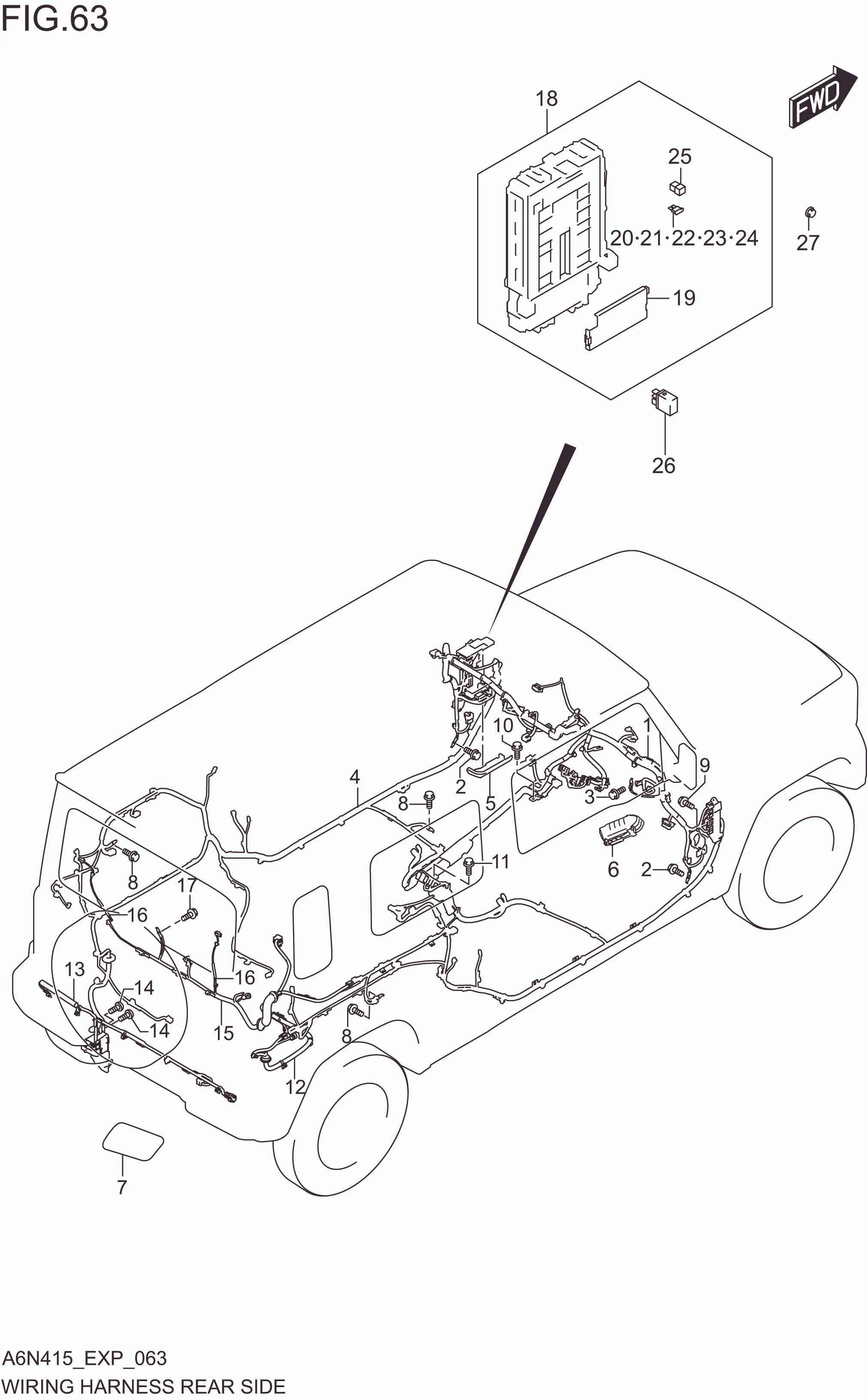 FIG. 063 WIRING HARNESS REAR SIDE