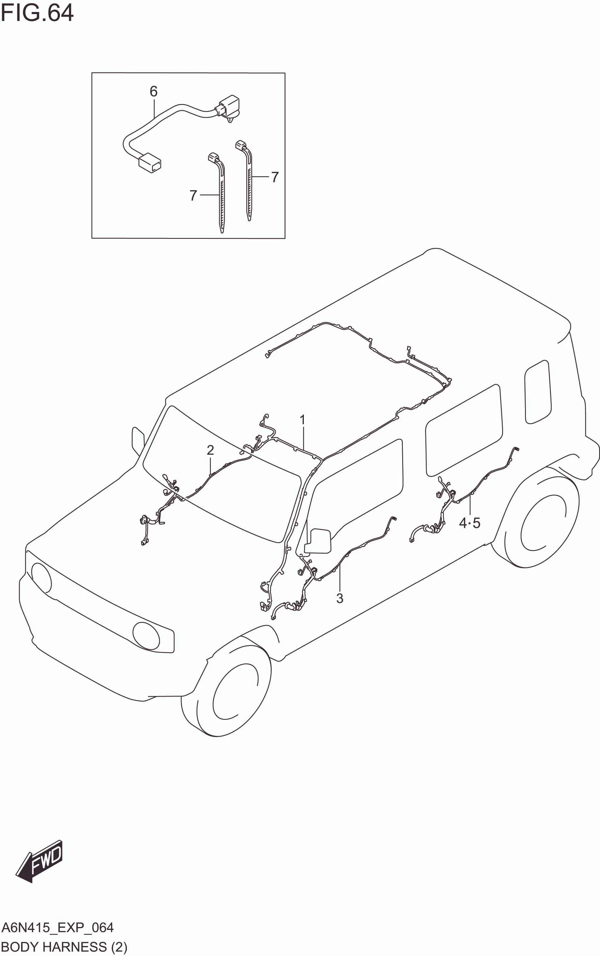 FIG. 064 BODY HARNESS(RHD)
