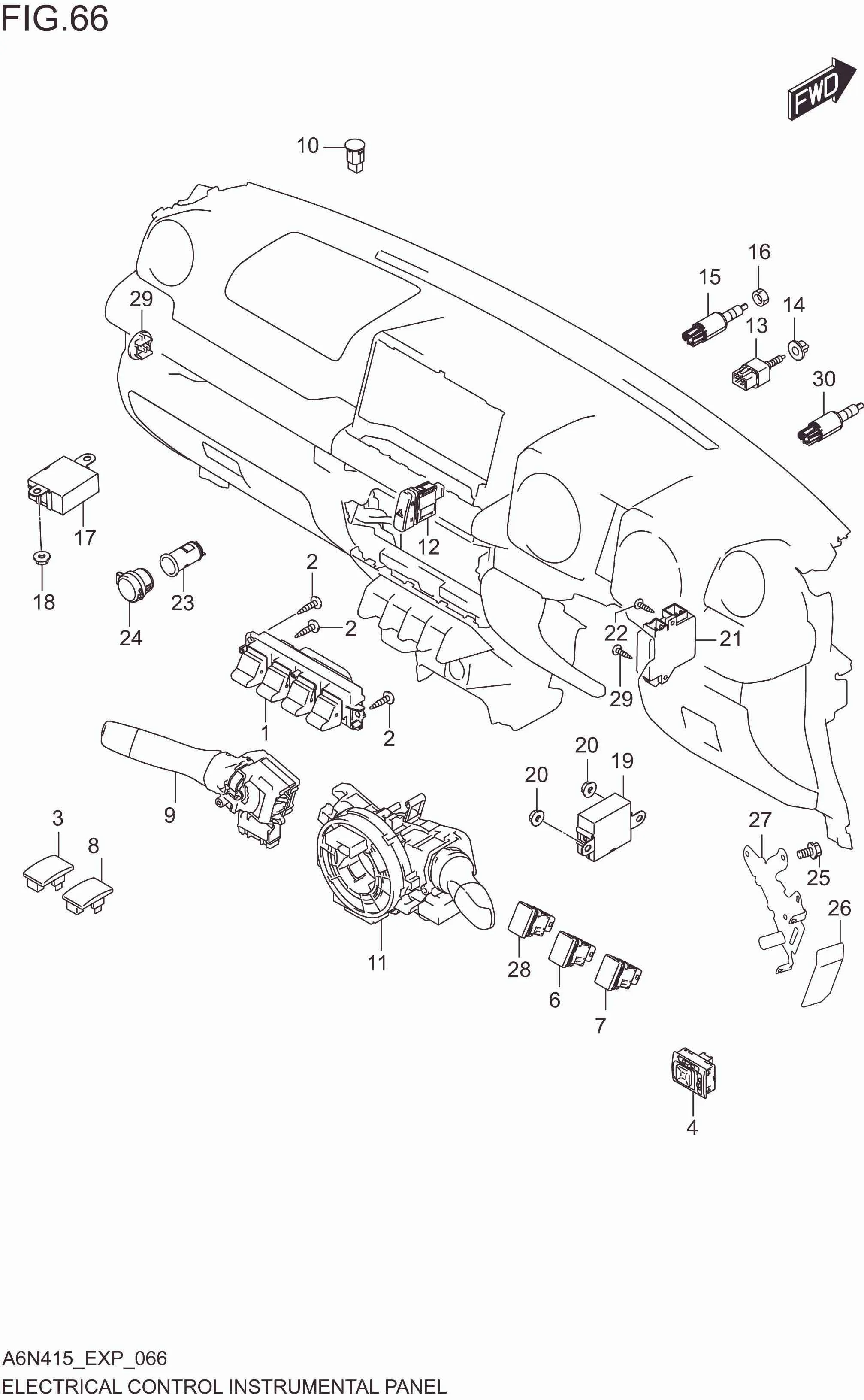 FIG. 066 ELECTRICAL CONTROL INSTRUMENTAL PANEL