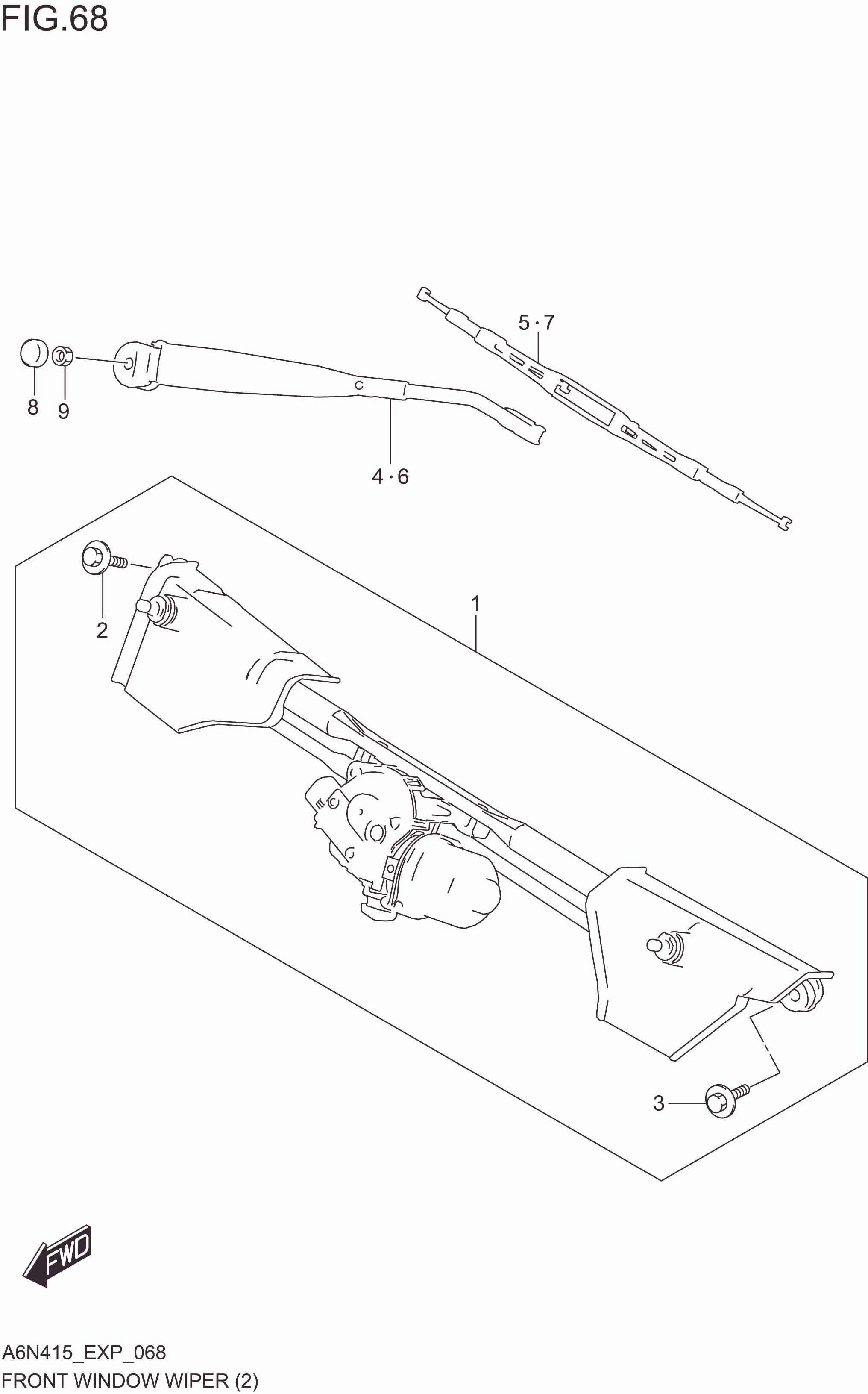 FIG. 068 FRONTWINDOW WIPER(RHD)