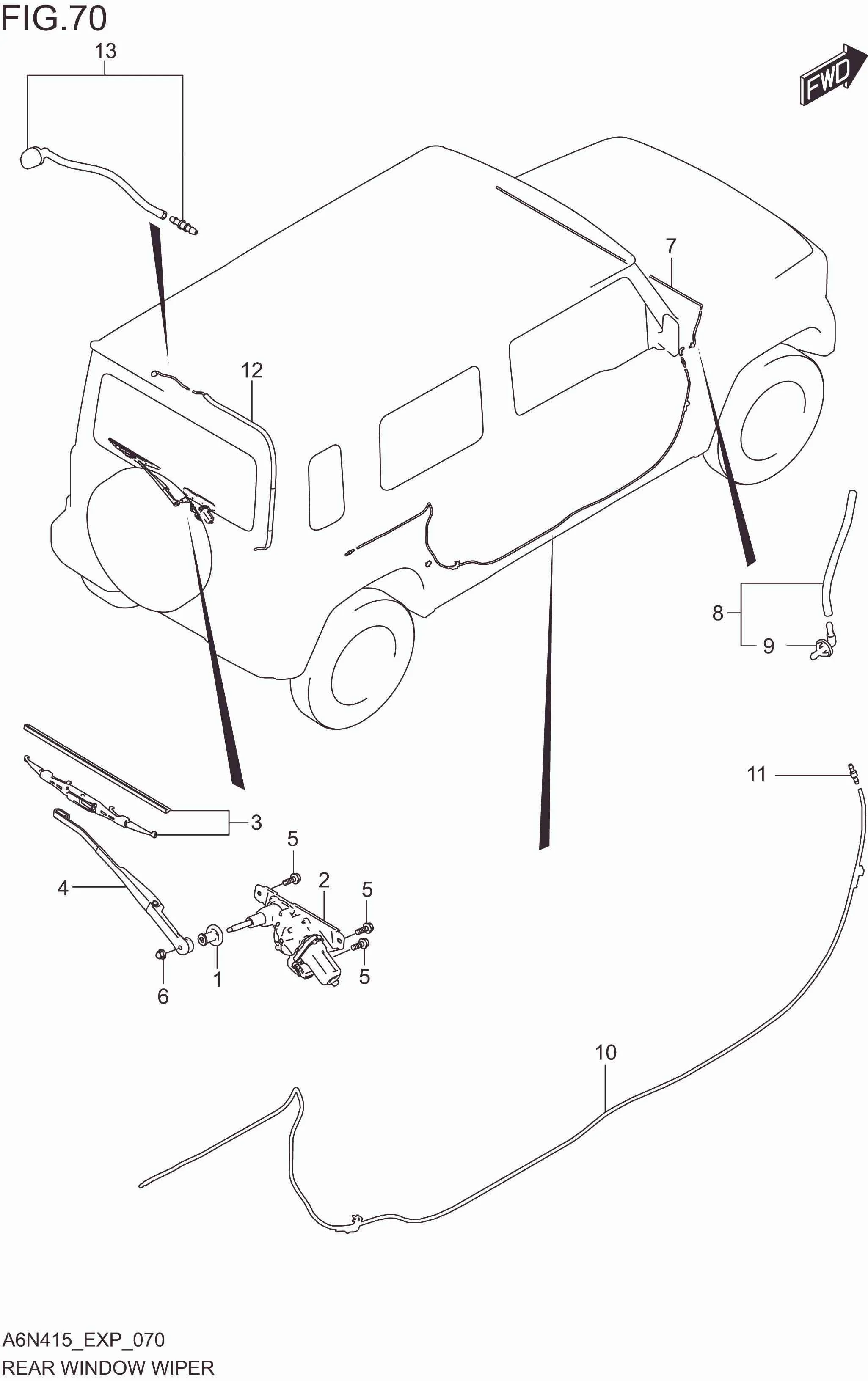 FIG. 070 REAR WINDOW WIPER