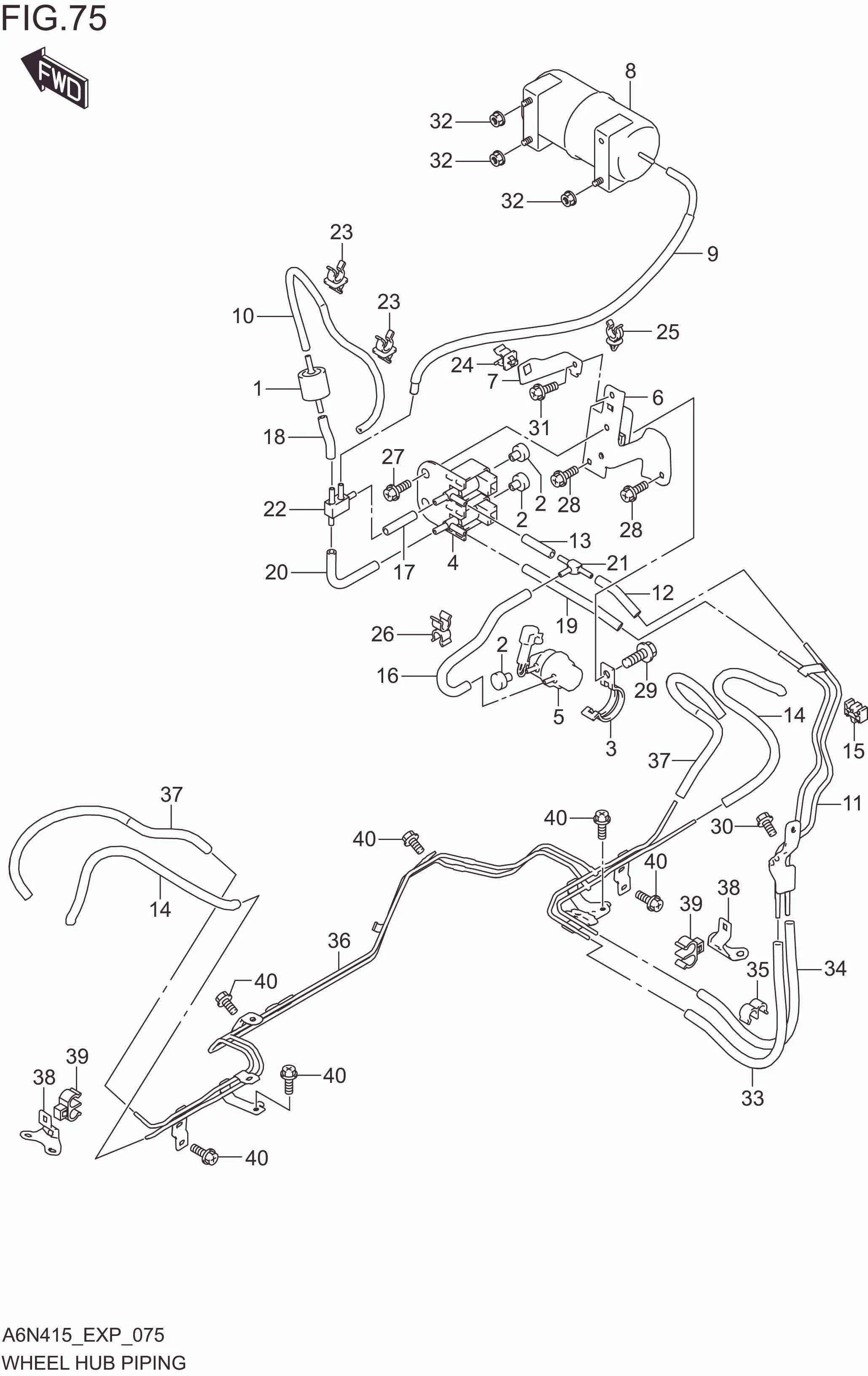 FIG. 075 WHEEL HUB PIPING