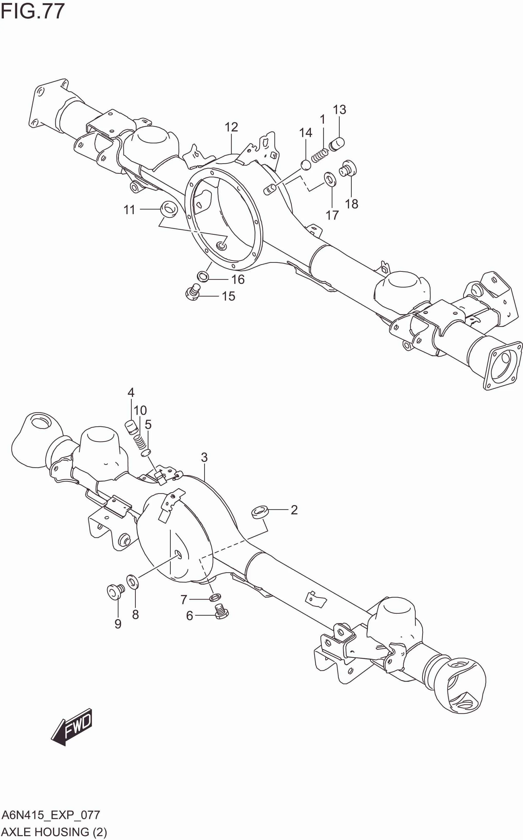 FIG. 077 AXLE HOUSING(RHD)