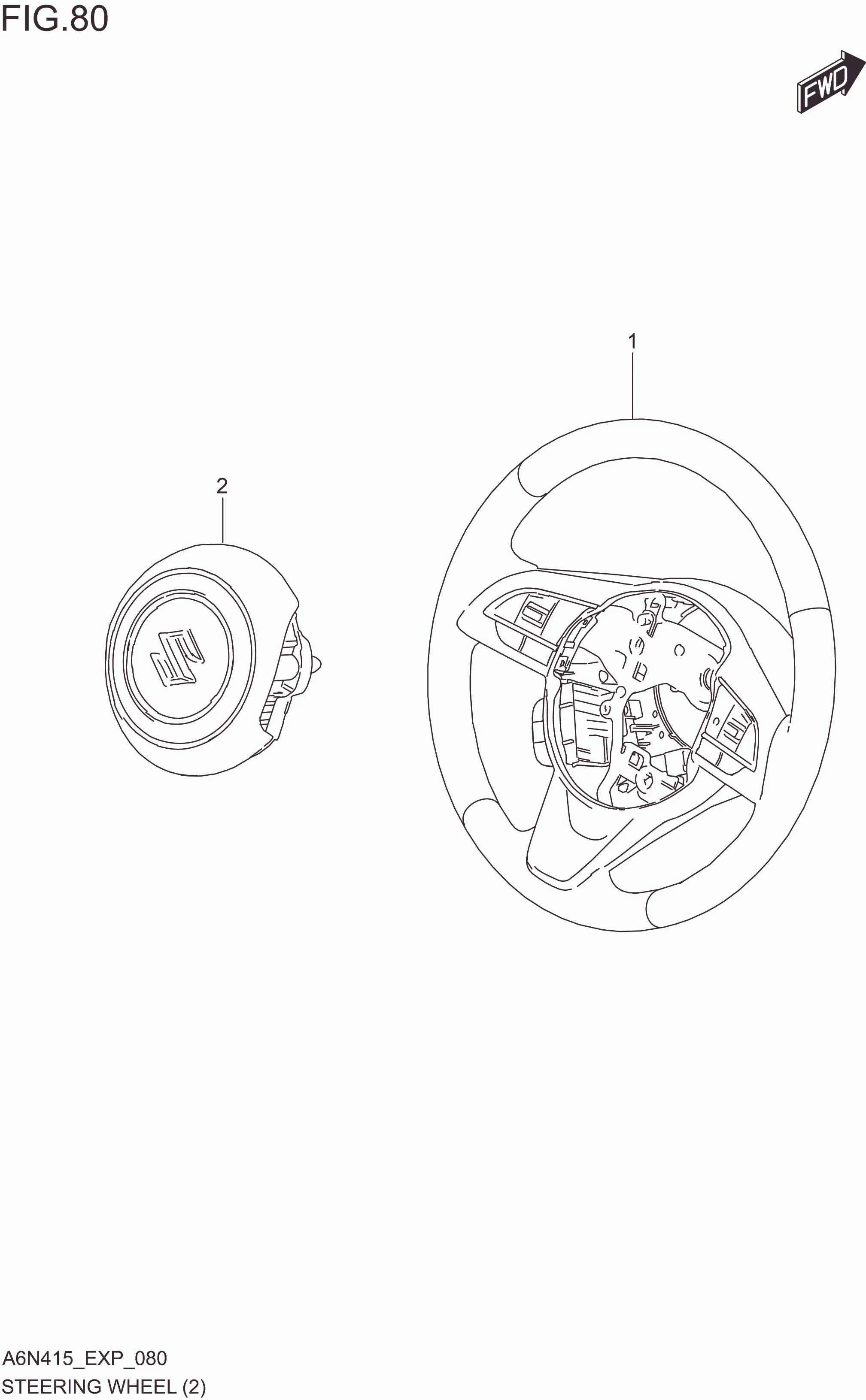 FIG. 080 STEERING WHEEL(W/CRUISE:N/SPEED LIMITER)