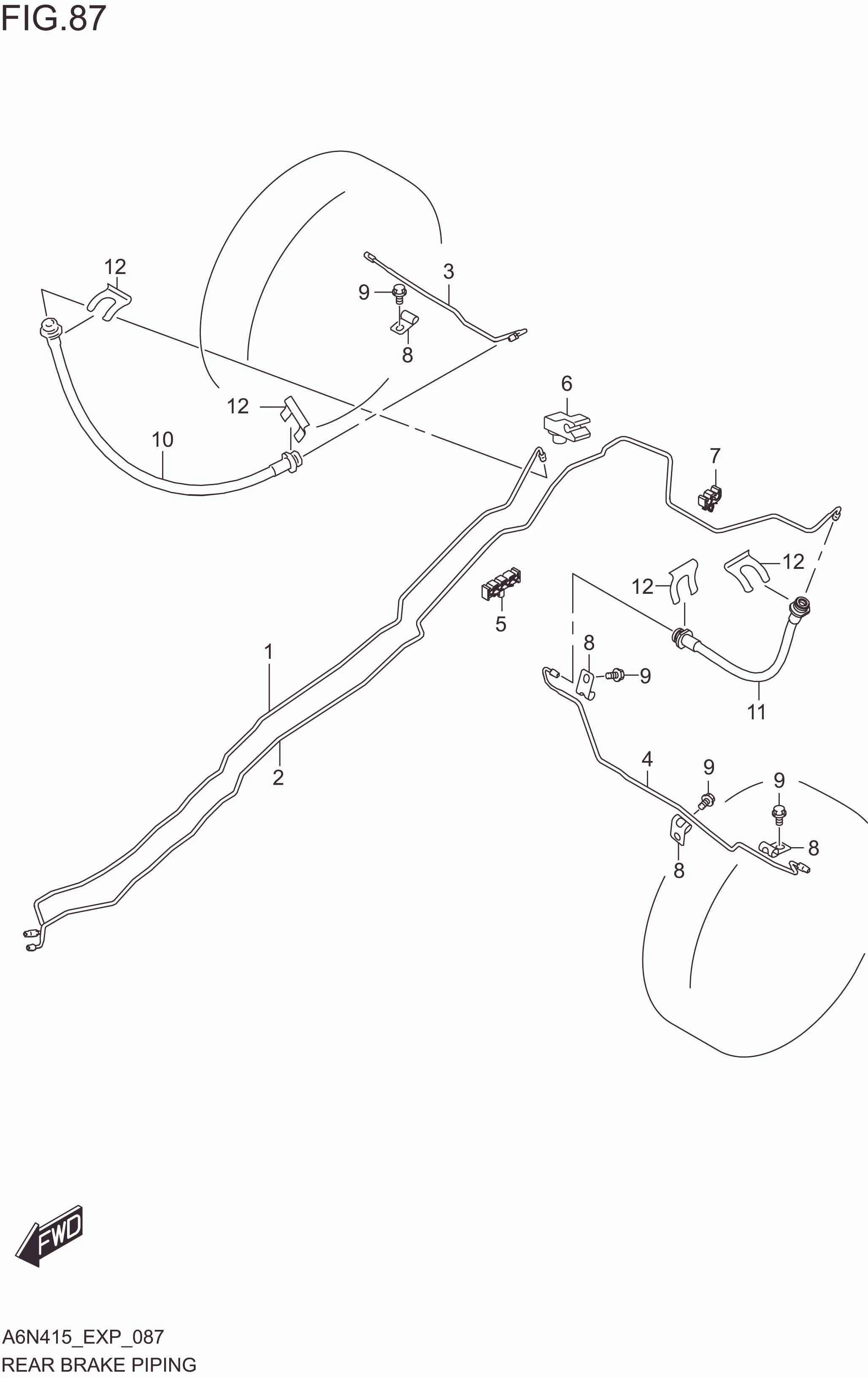 FIG. 087 REAR BRAKE PIPING