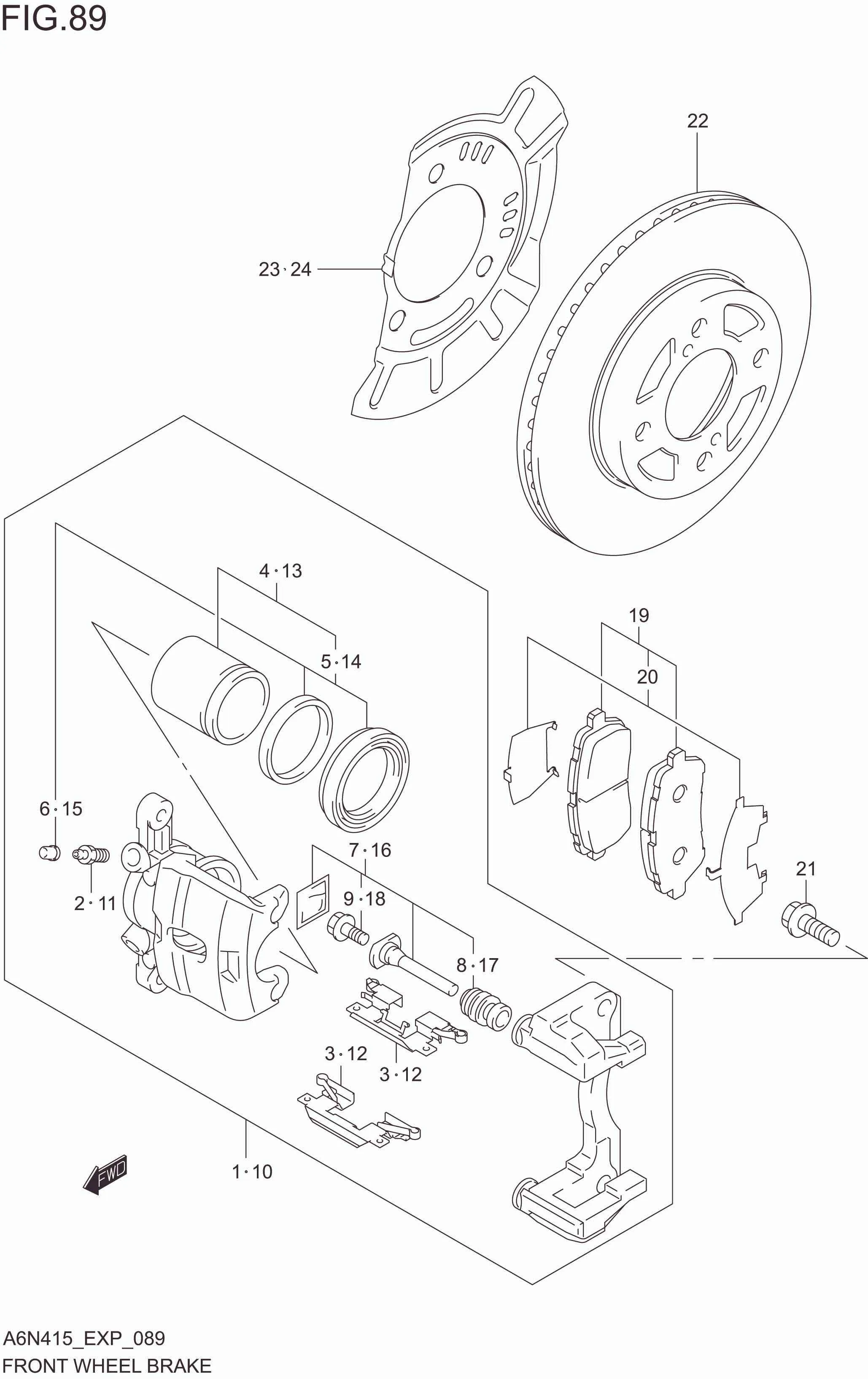 FIG. 089 FRONT WHEEL BRAKE