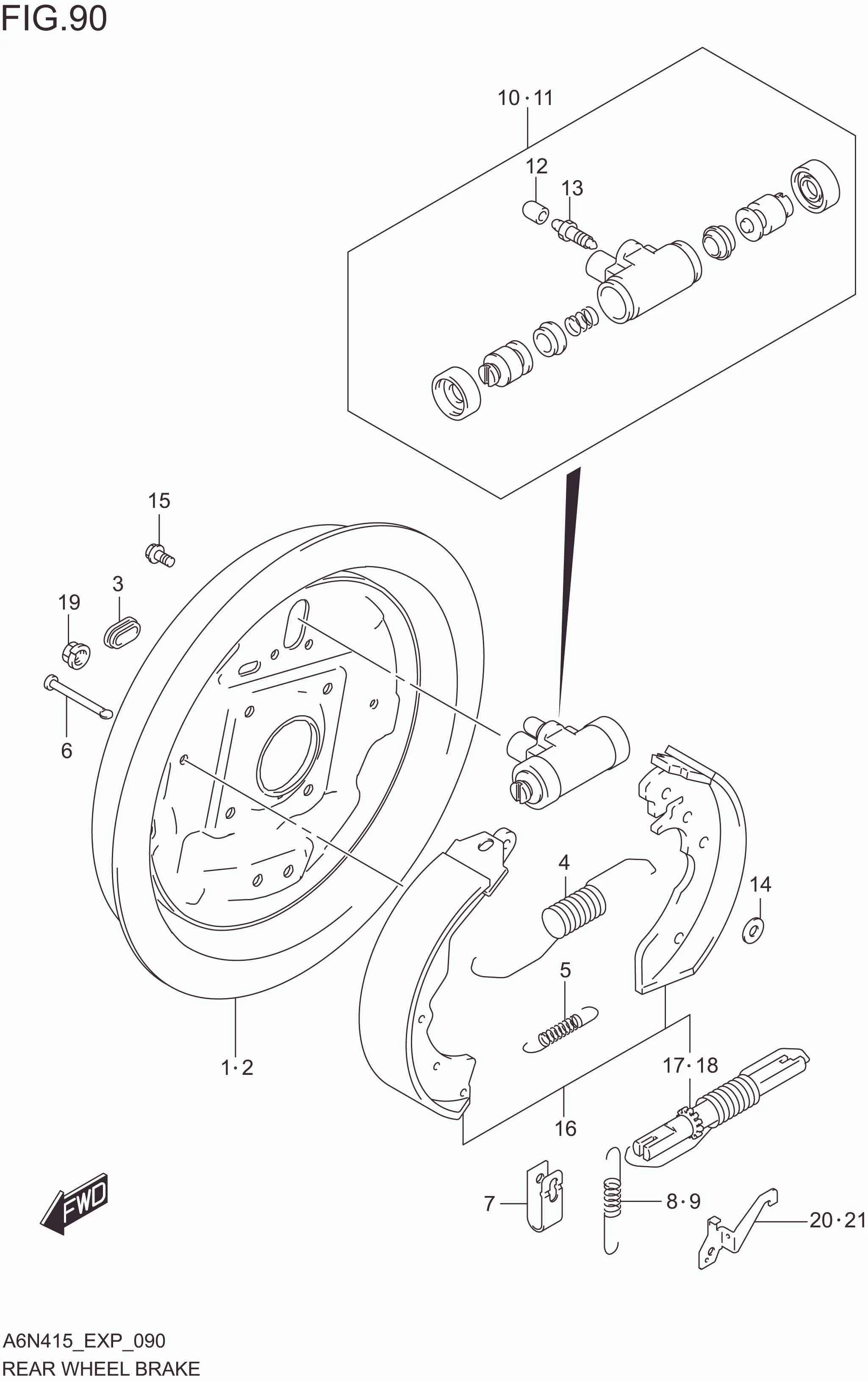 FIG. 090 REAR WHEEL BRAKE