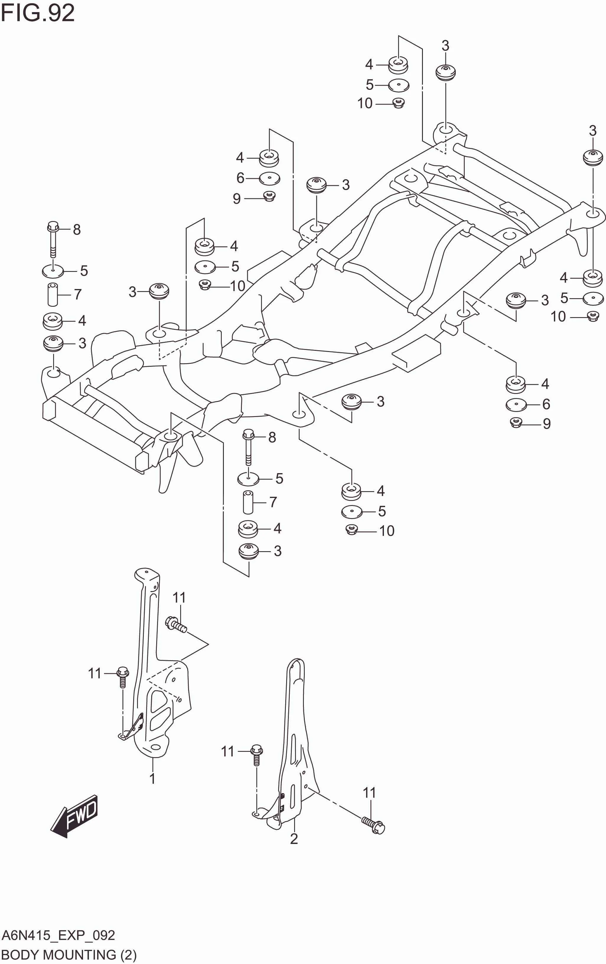 FIG. 092 BODY MOUNTING(RHD)