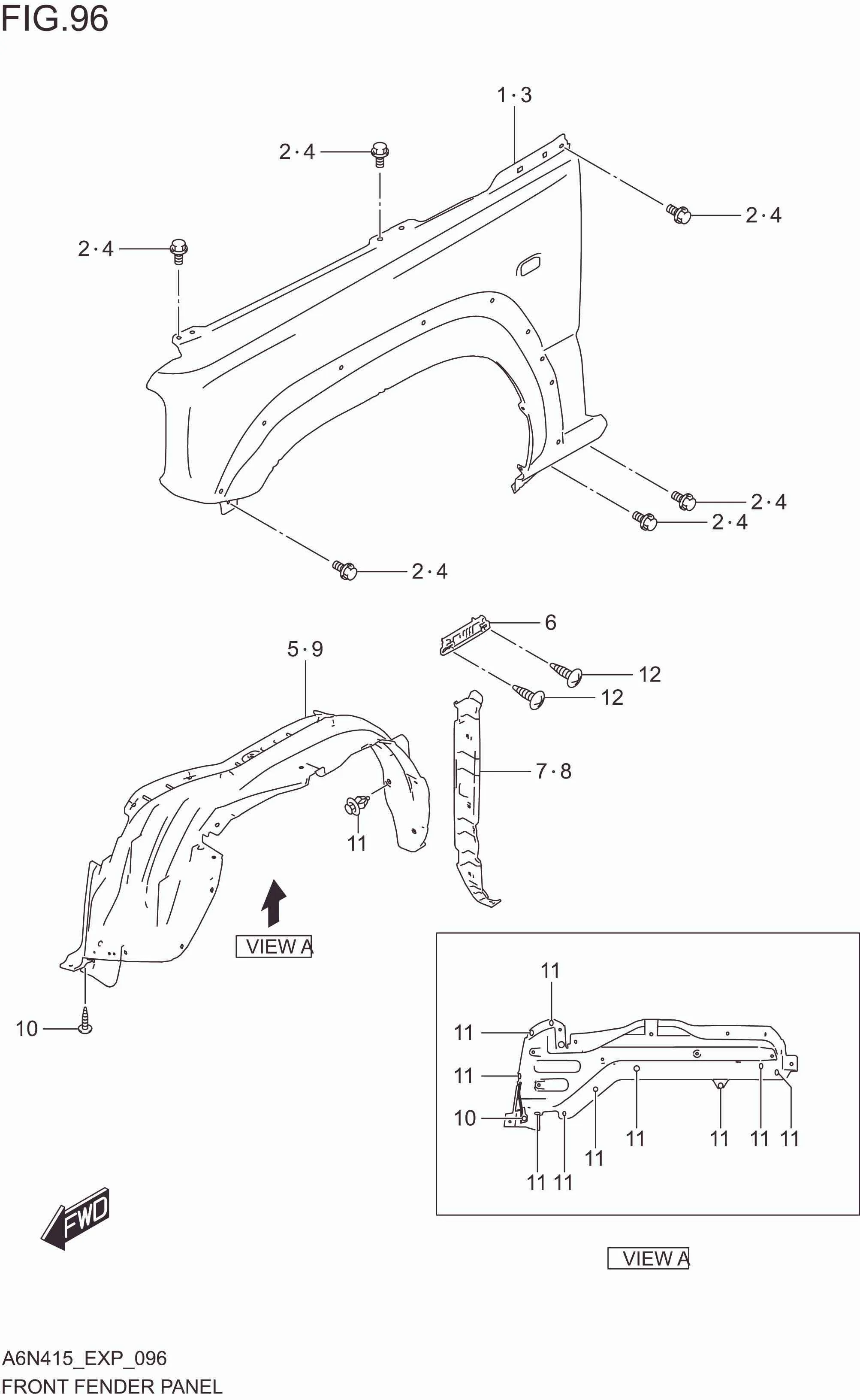 FIG. 096 FRONT FENDER PANEL