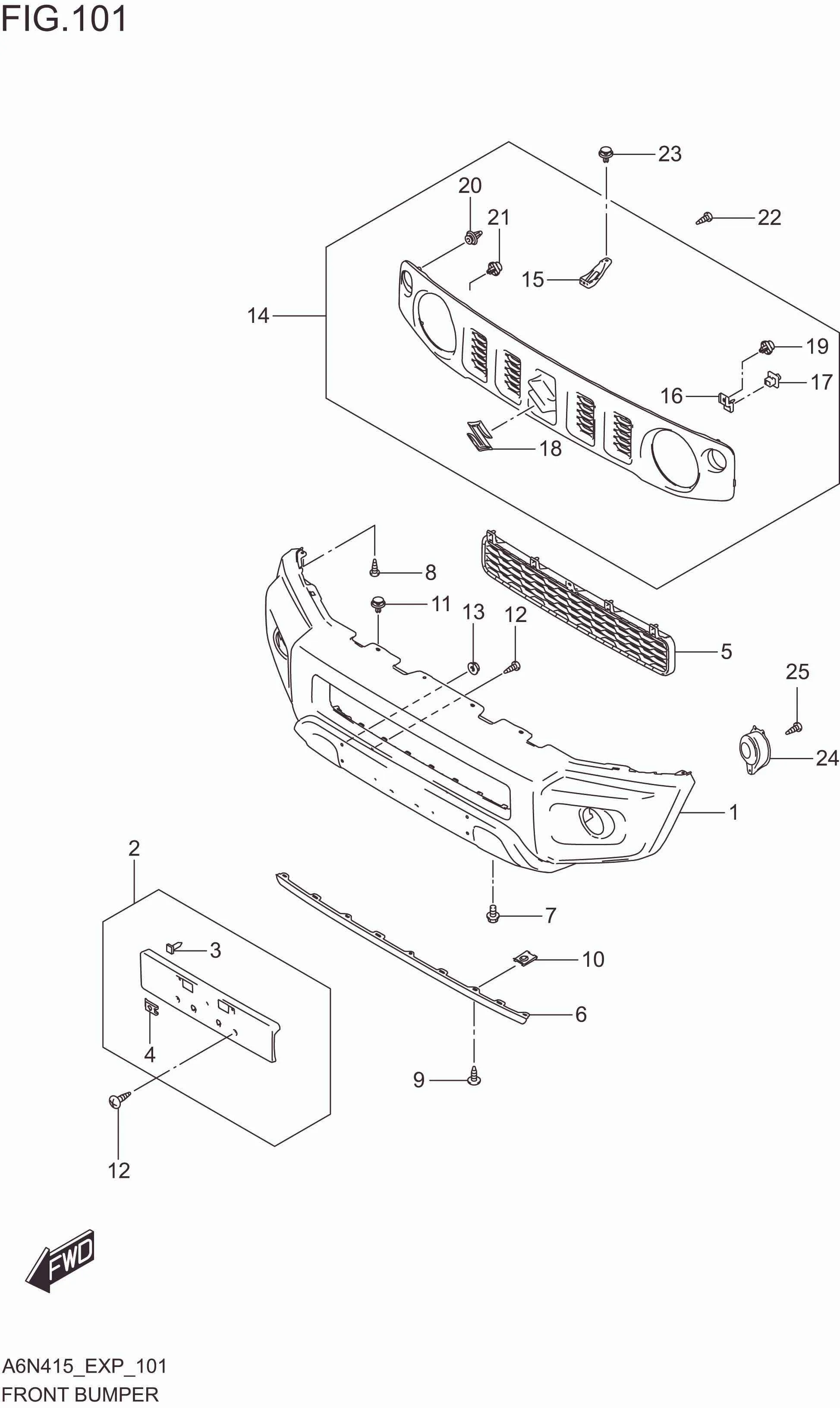 FIG. 101 FRONT BUMPER