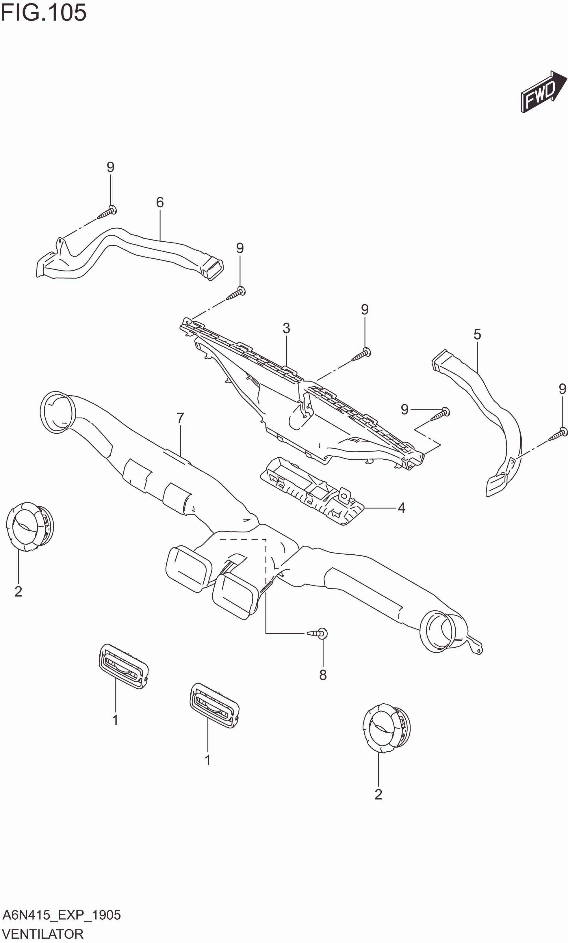 FIG. 105 VENTILATOR (RHD)