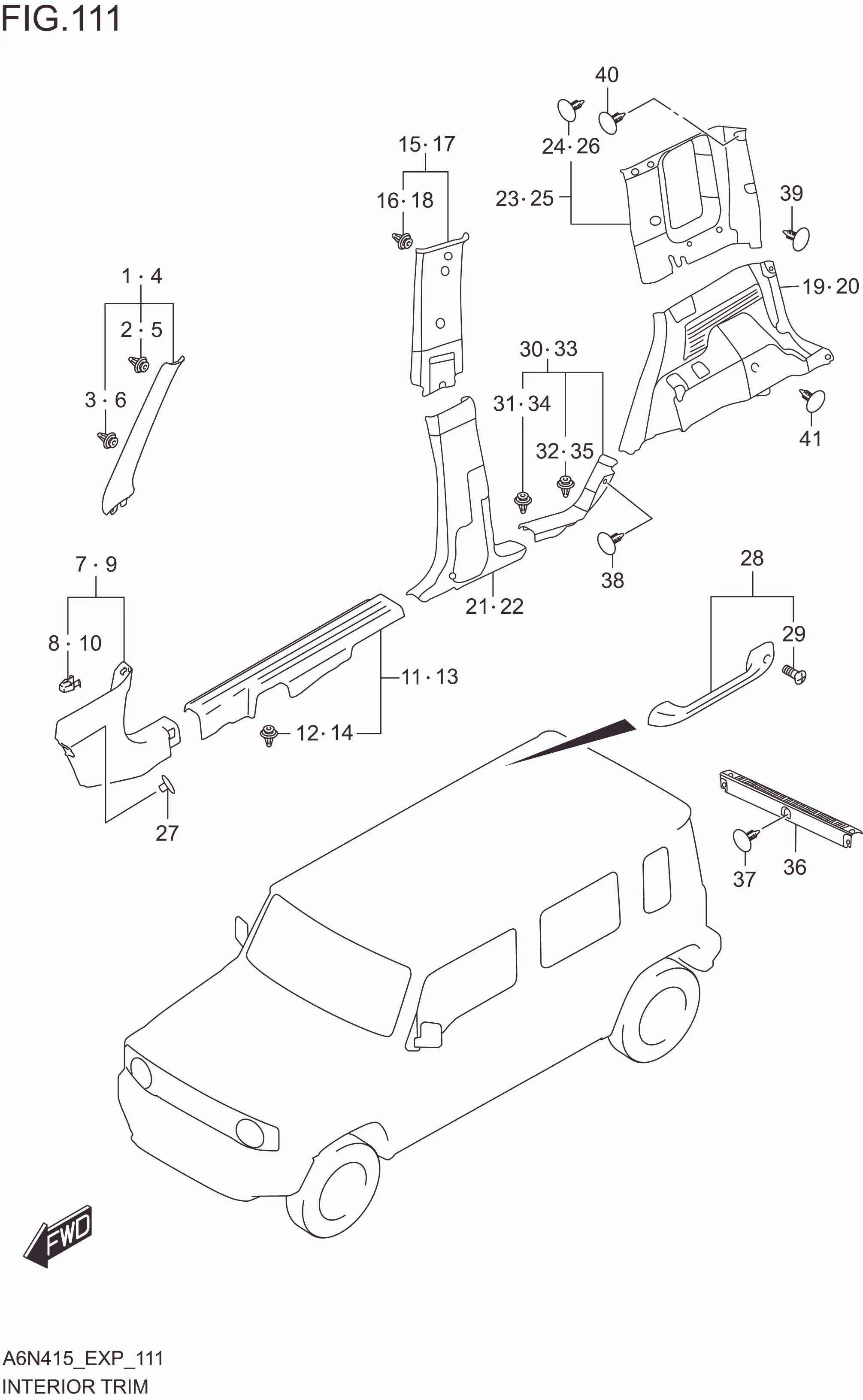 FIG. 111 INTERIOR TRIM