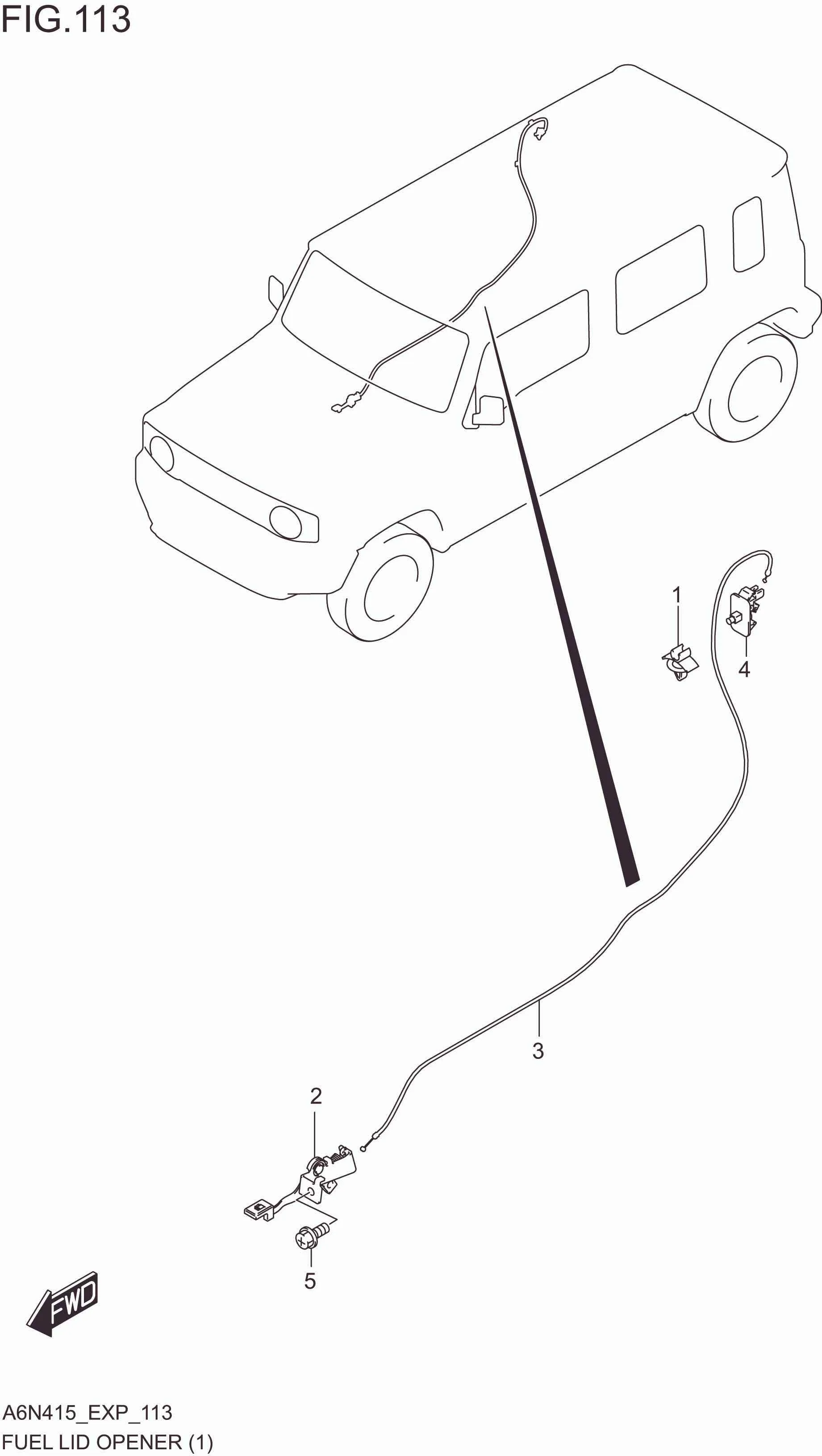 FIG. 113 FUEL LID OPENER (RHD)