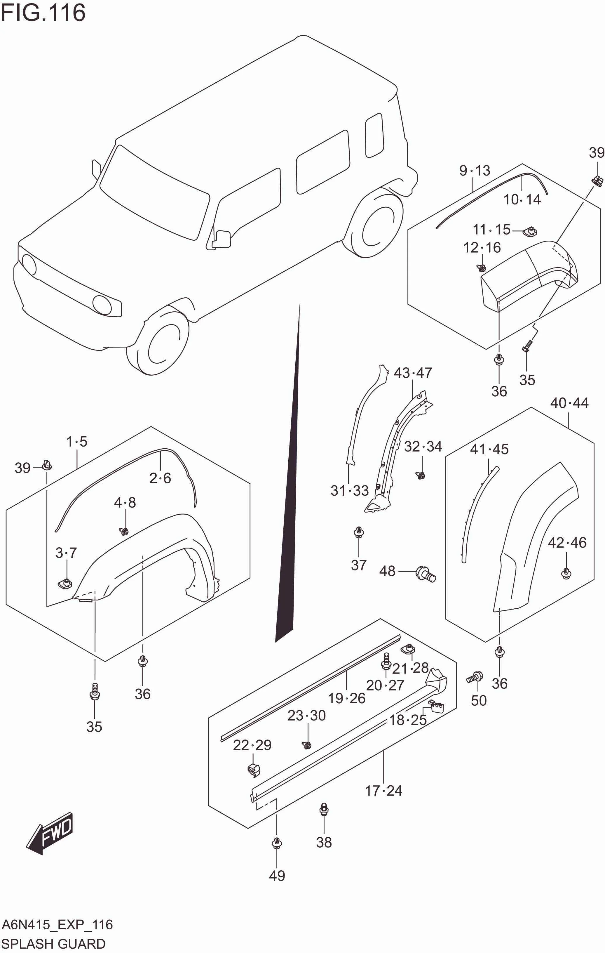 FIG. 116 SPLASH GUARD