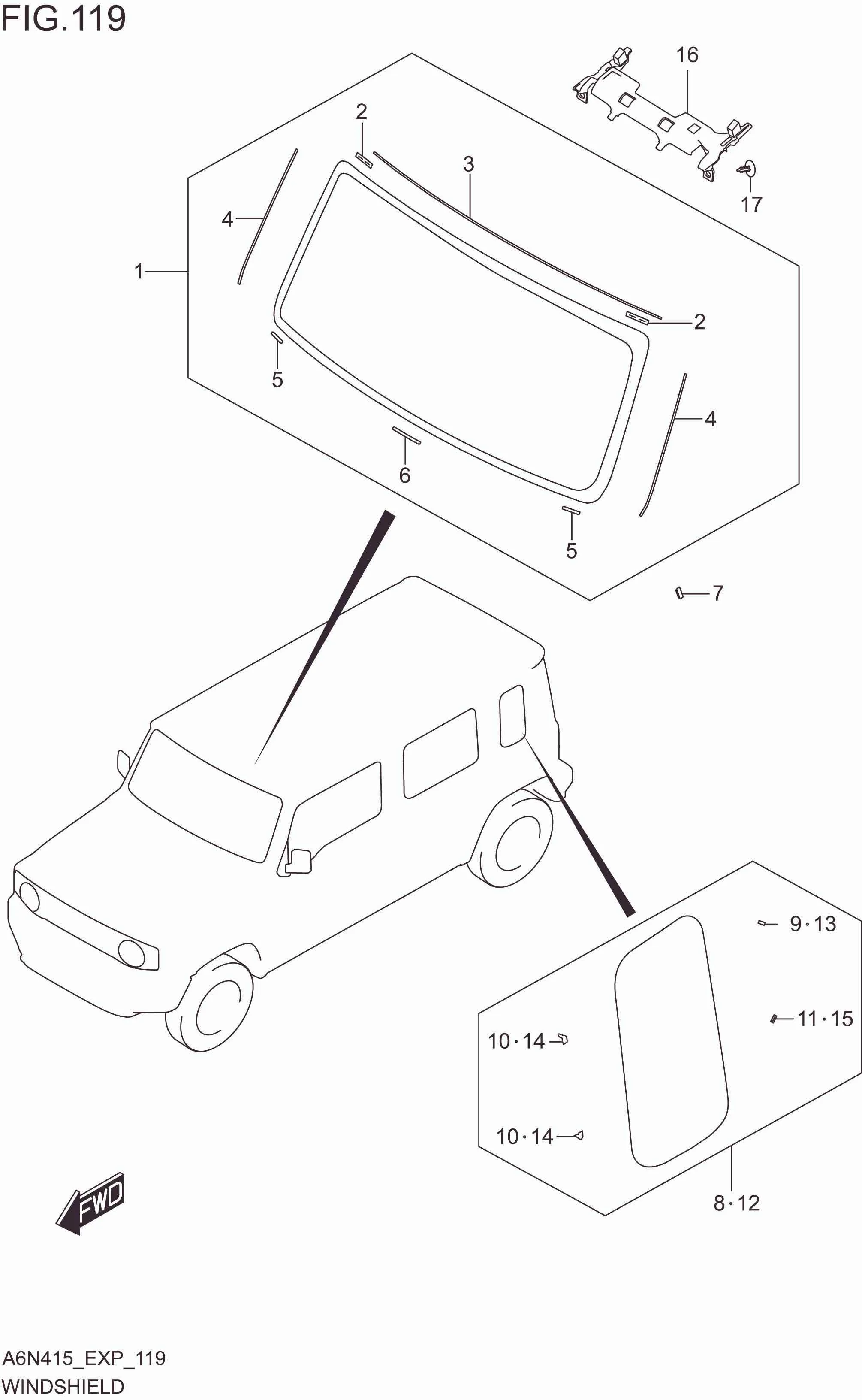 FIG. 119 WINDSHIELD