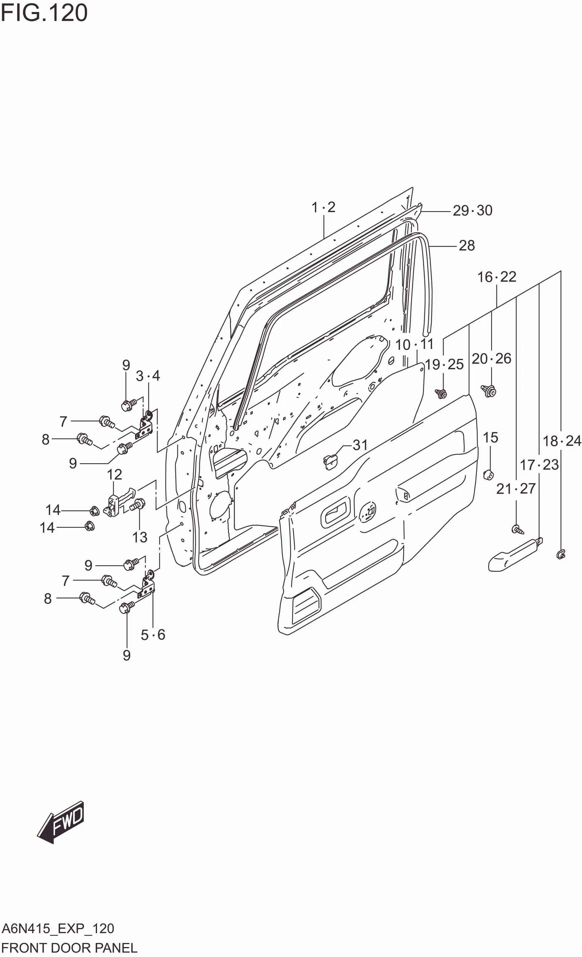 FIG. 120 FRONT DOOR PANEL