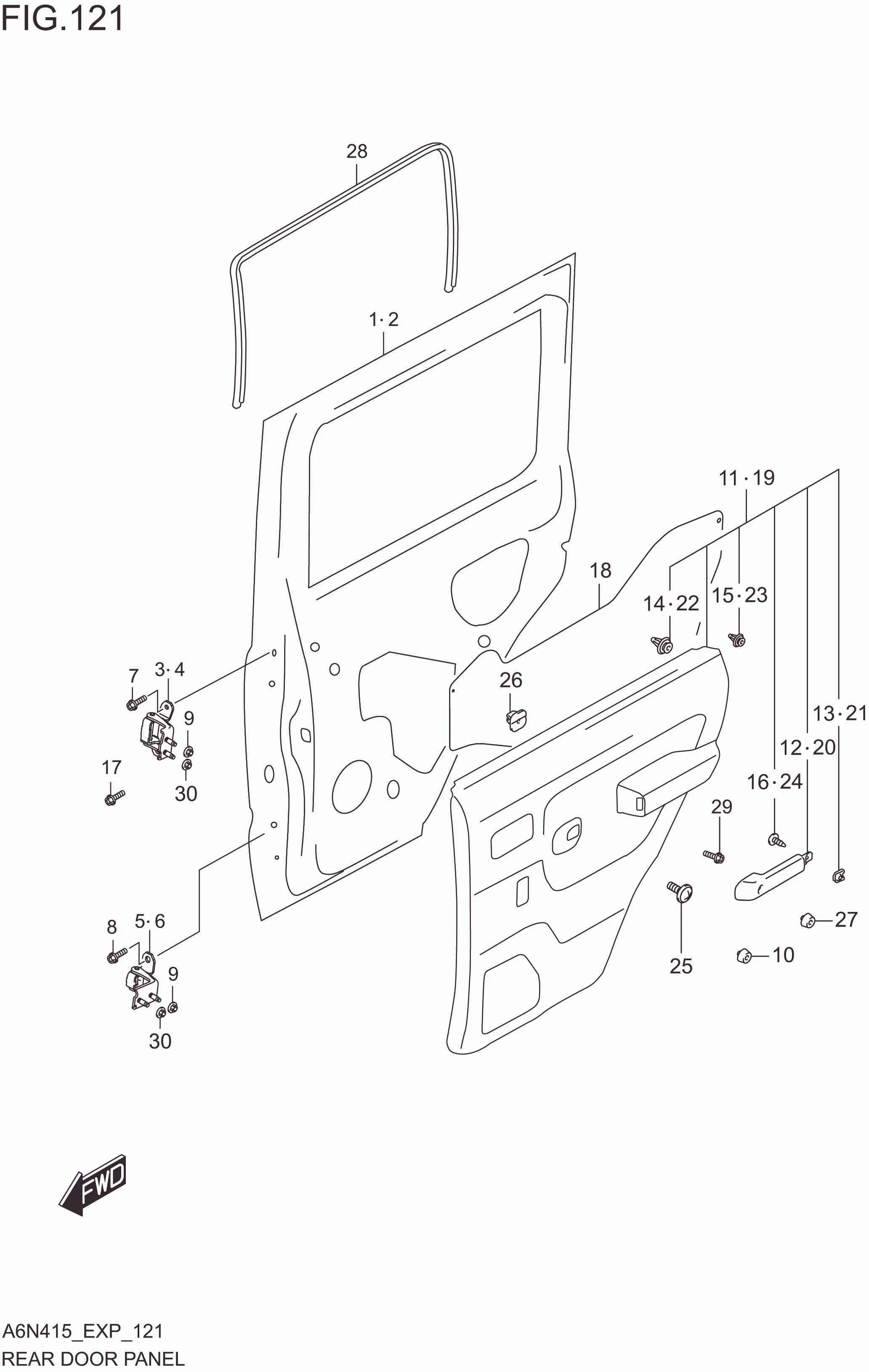 FIG. 121 REAR DOOR PANEL