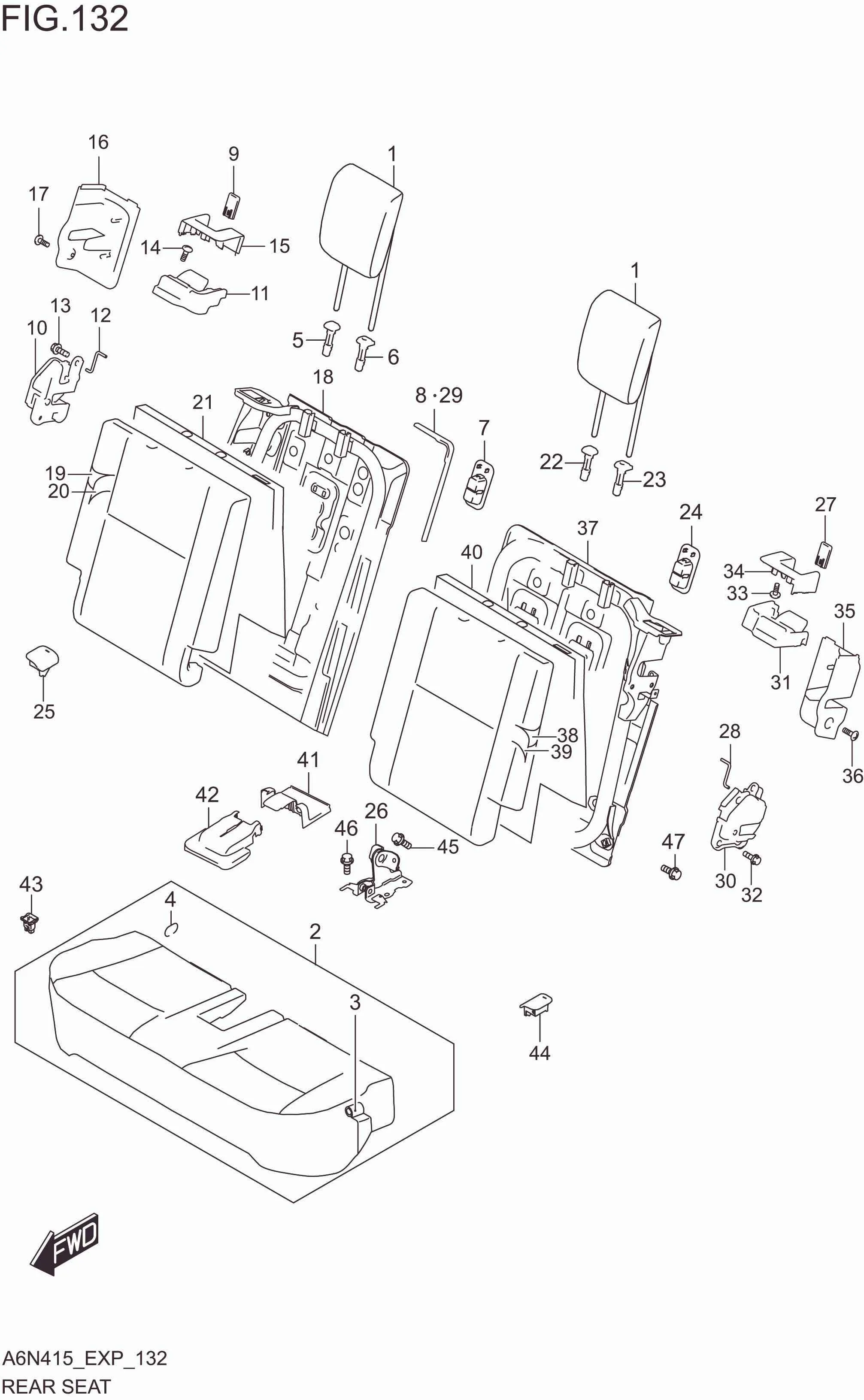 FIG. 132 REAR SEAT