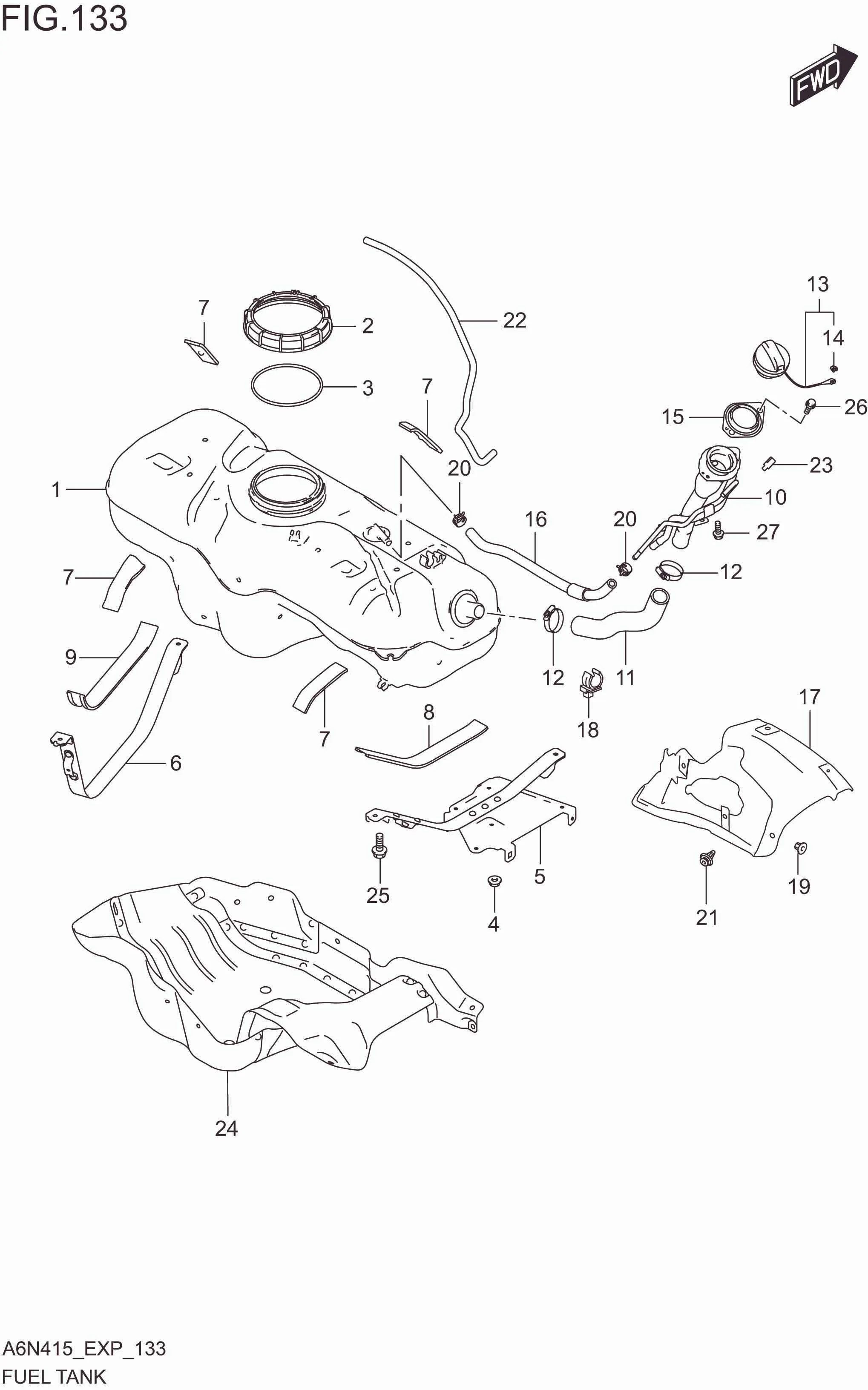 FIG. 133 FUEL TANK