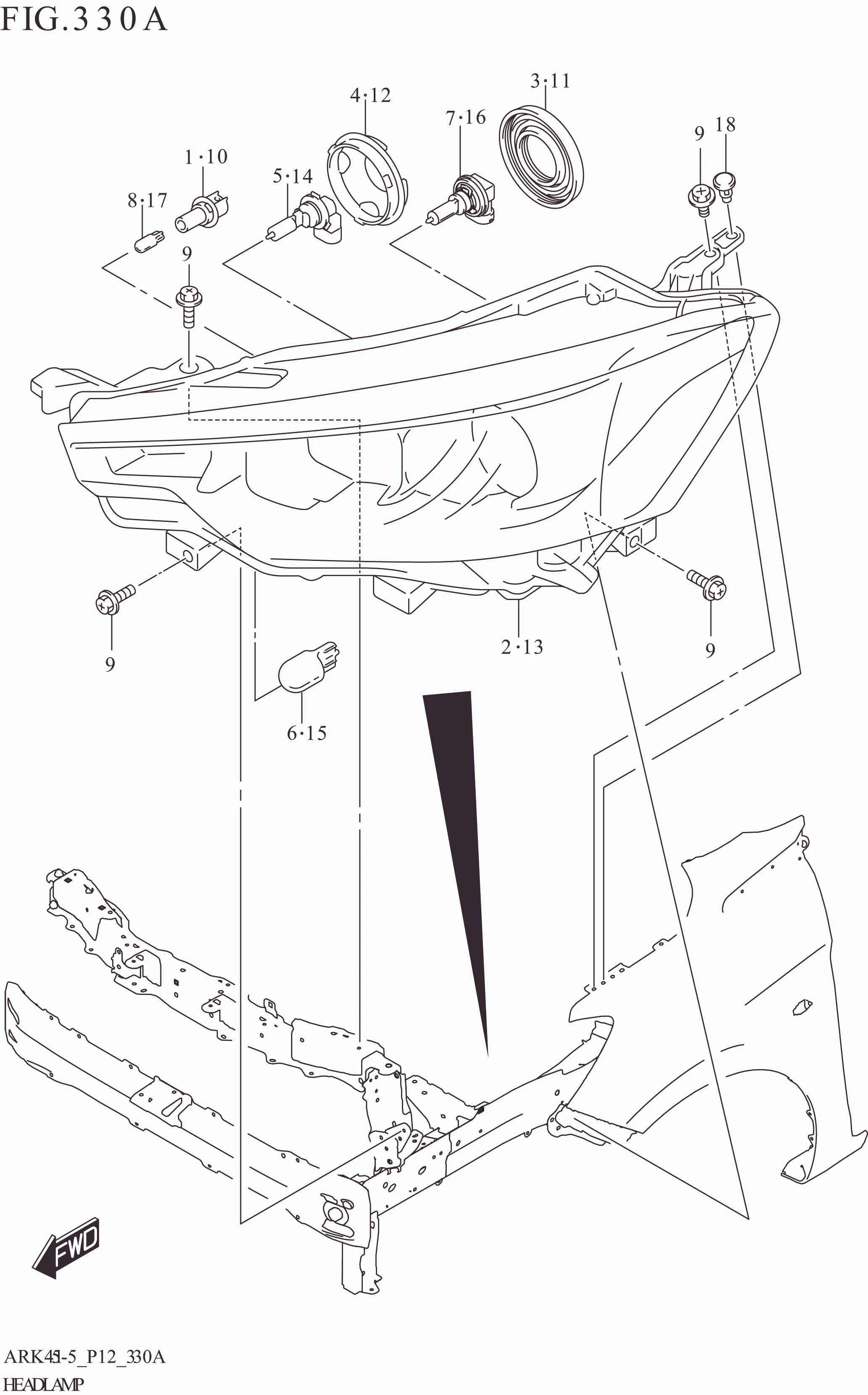 FIG. 330A HEADLAMP (ERTIGA)