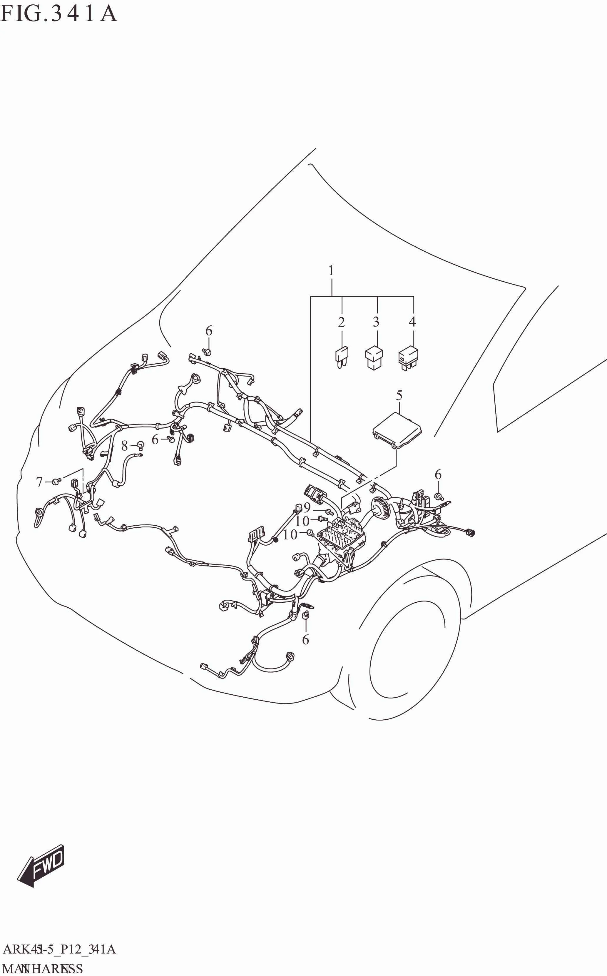 FIG. 341A MAIN HARNESS (5MT:N_EASS:N_TUNER:ERTIGA)