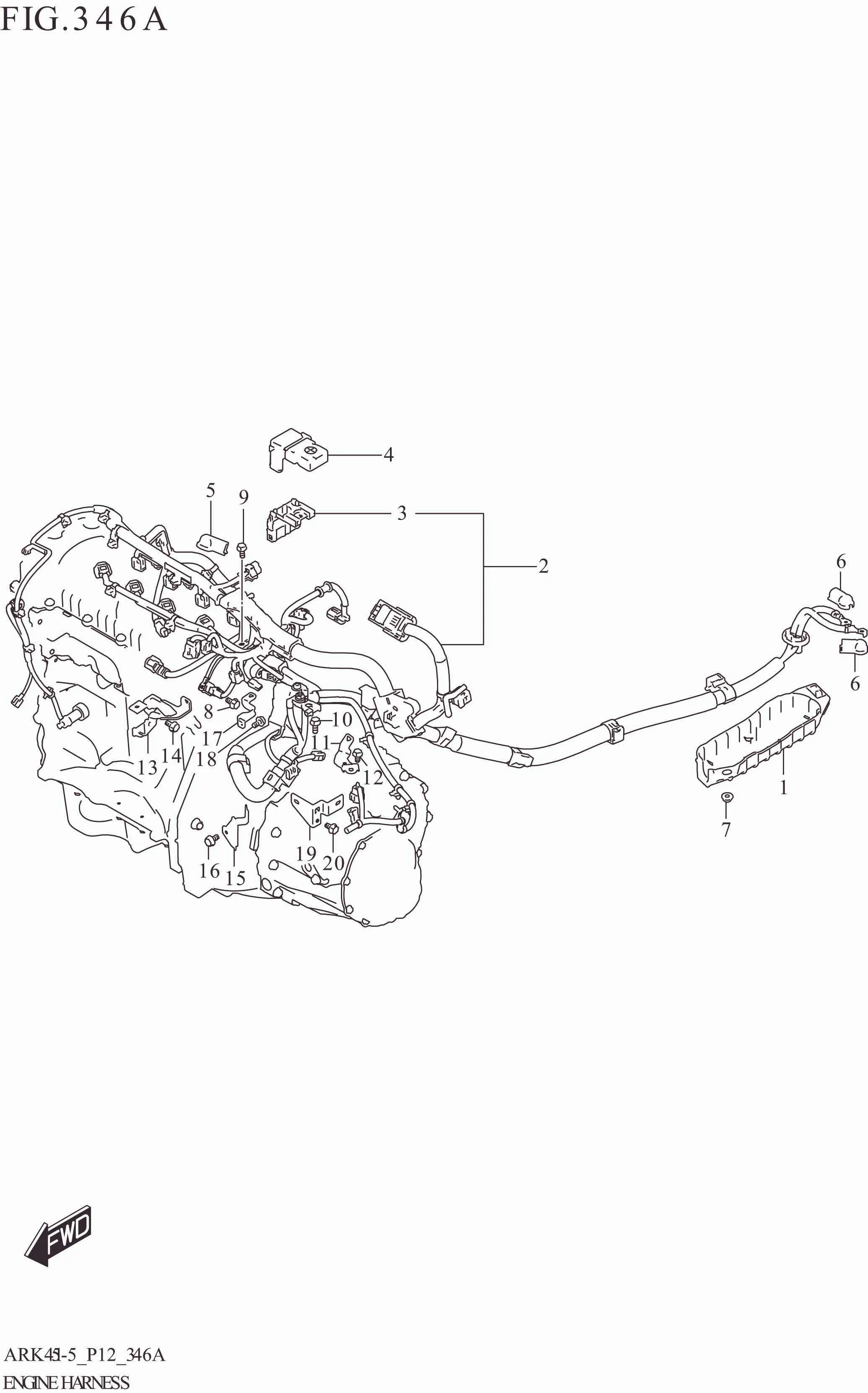 FIG. 346A ENGINE HARNESS (5MT:W_EASS)