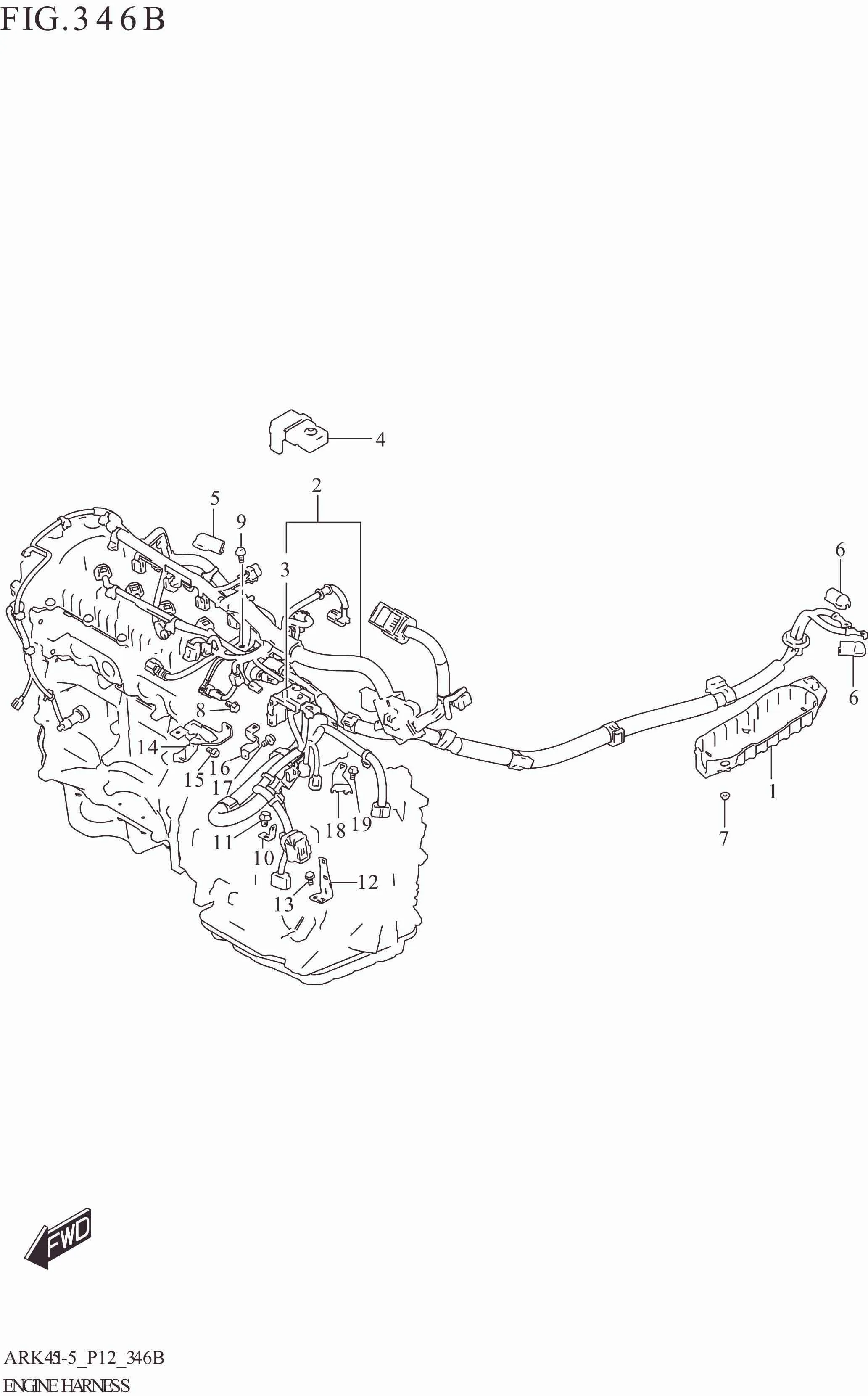 FIG. 346B ENGINE HARNESS (4AT:W_EASS)
