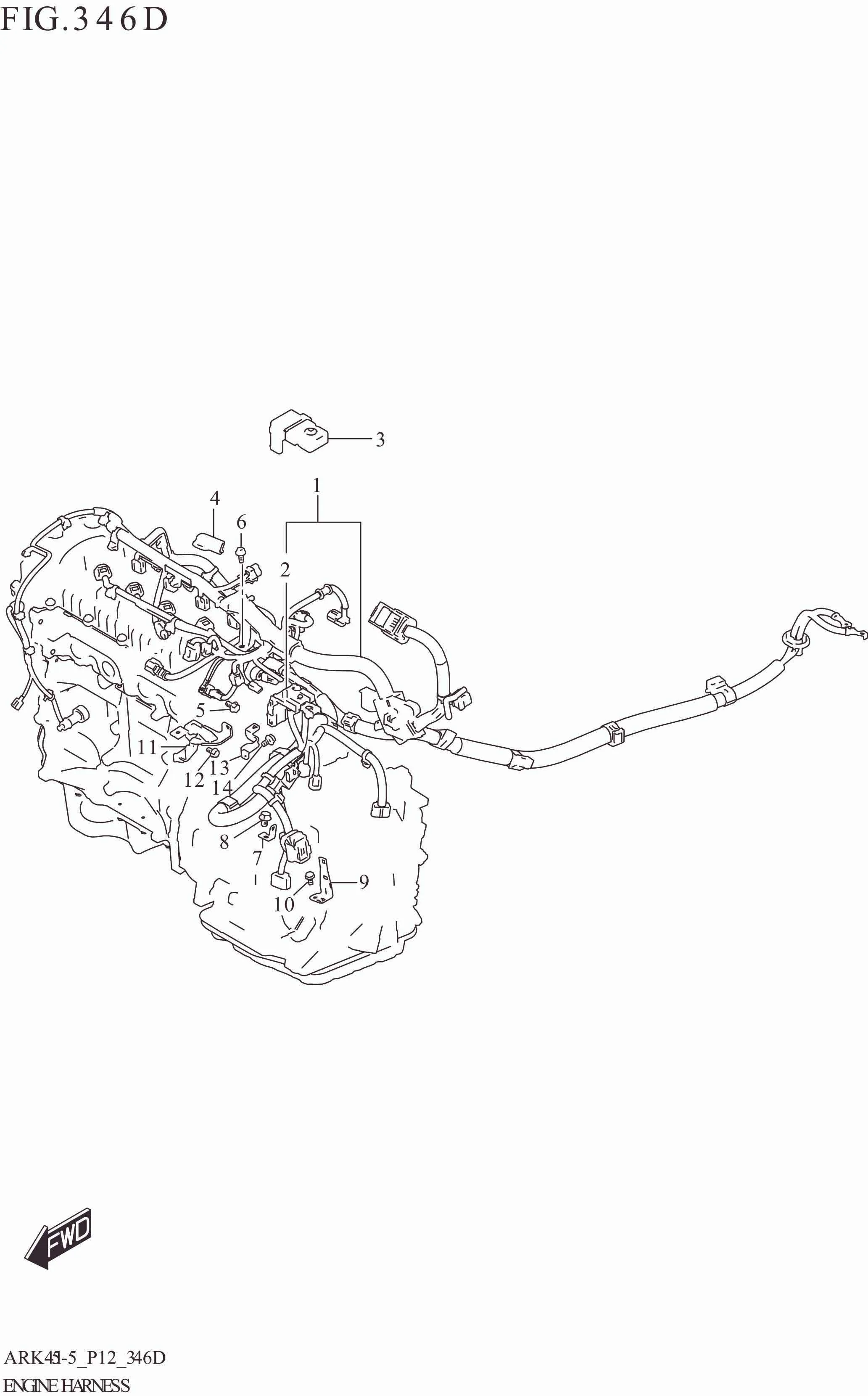 FIG. 346D ENGINE HARNESS (4AT:N_EASS)