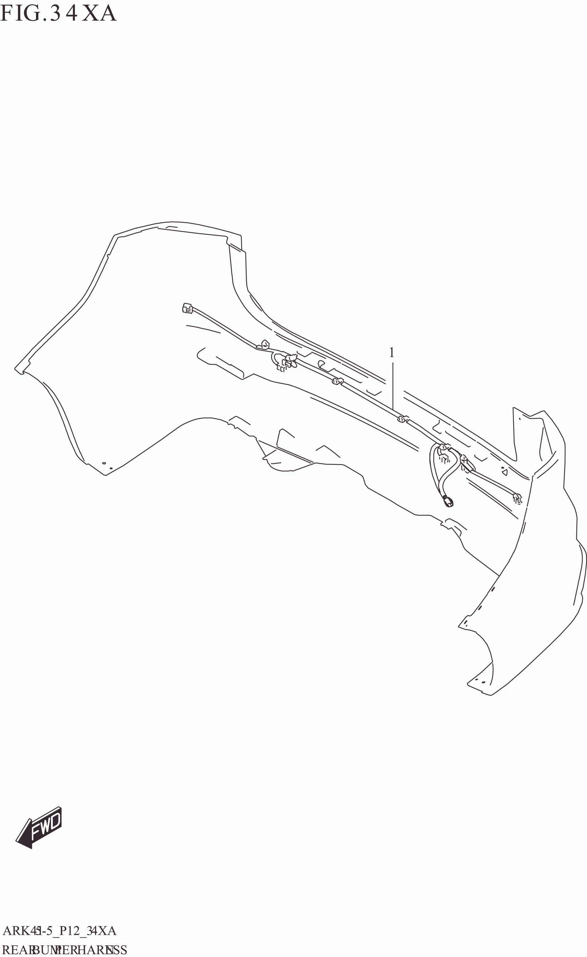 FIG. 34XA REAR BUMPER HARNESS (GL,GX,CRUISE)